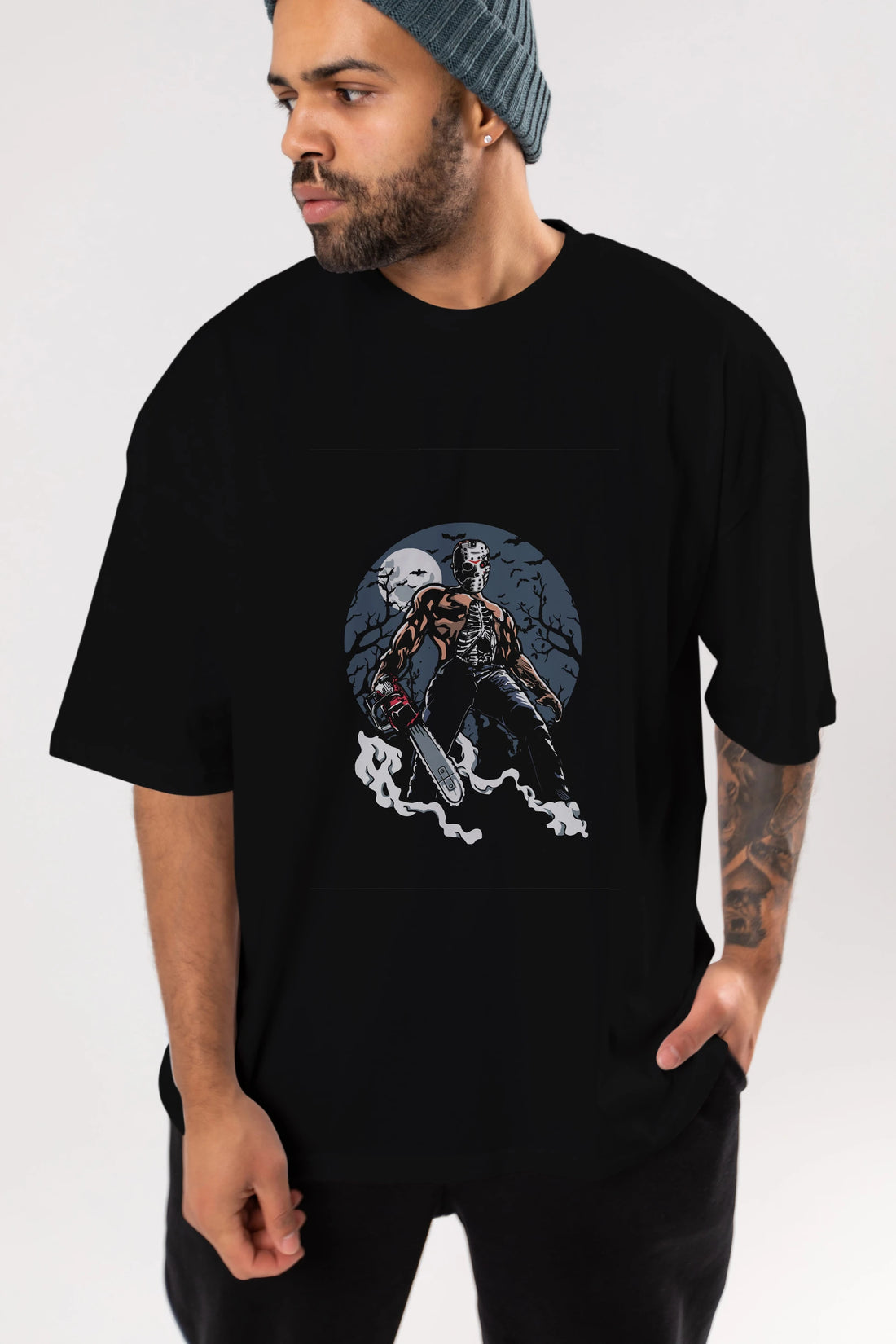 Evil Killer Ön Baskılı Oversize t-shirt Erkek Kadın Unisex %100 Pamuk tişort