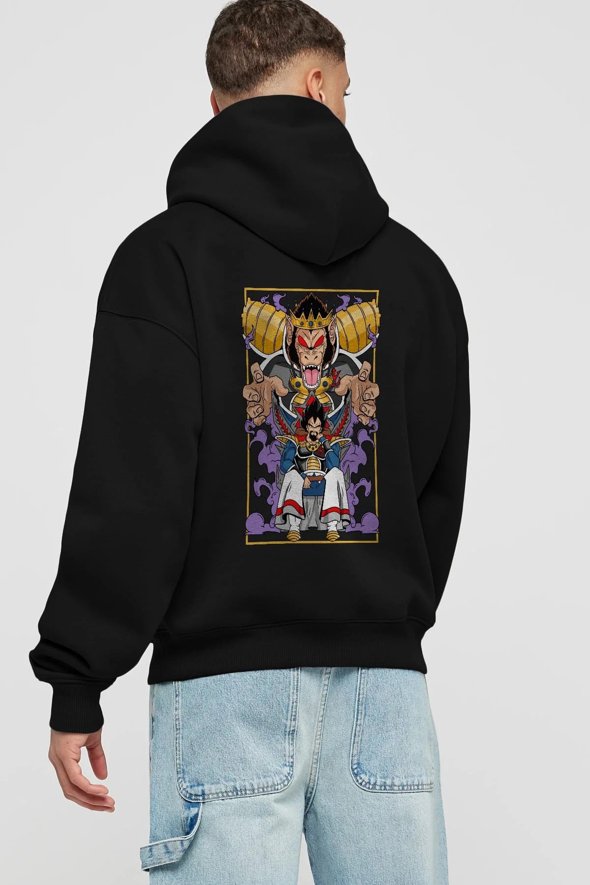 DragonBall ReyVegeta Anime Arka Baskılı Hoodie Oversize Kapüşonlu Sweatshirt Erkek Kadın Unisex