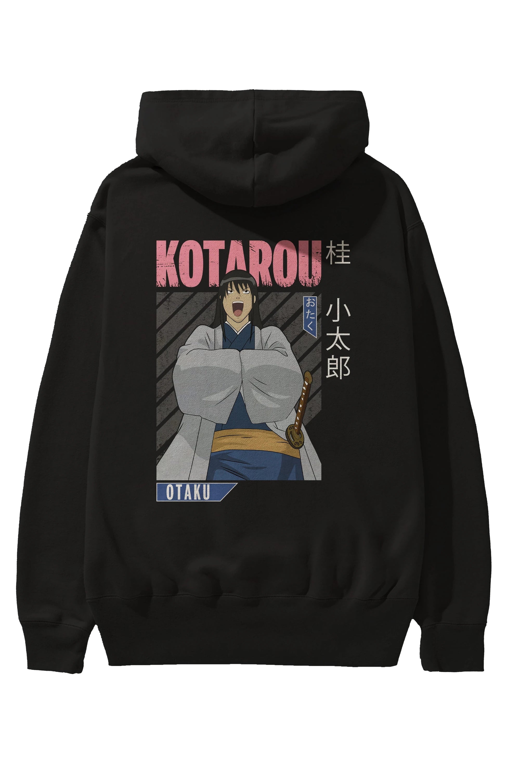 Kotarou Katsura GINTAMA 1 Anime Arka Baskılı Hoodie Oversize Kapüşonlu Sweatshirt Erkek Kadın Unisex