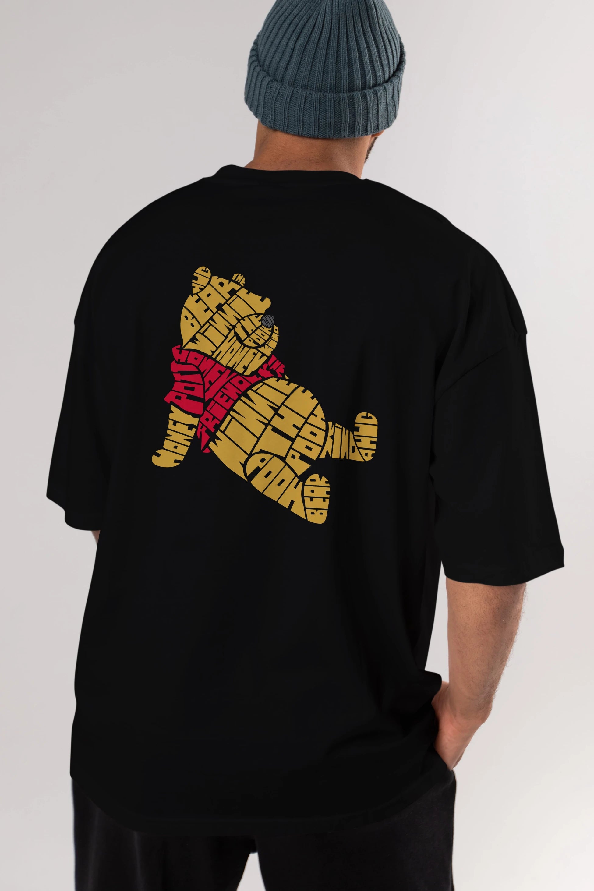 Winnie The Pooh Arka Baskılı Oversize t-shirt %100 pamuk Erkek Kadın Unisex