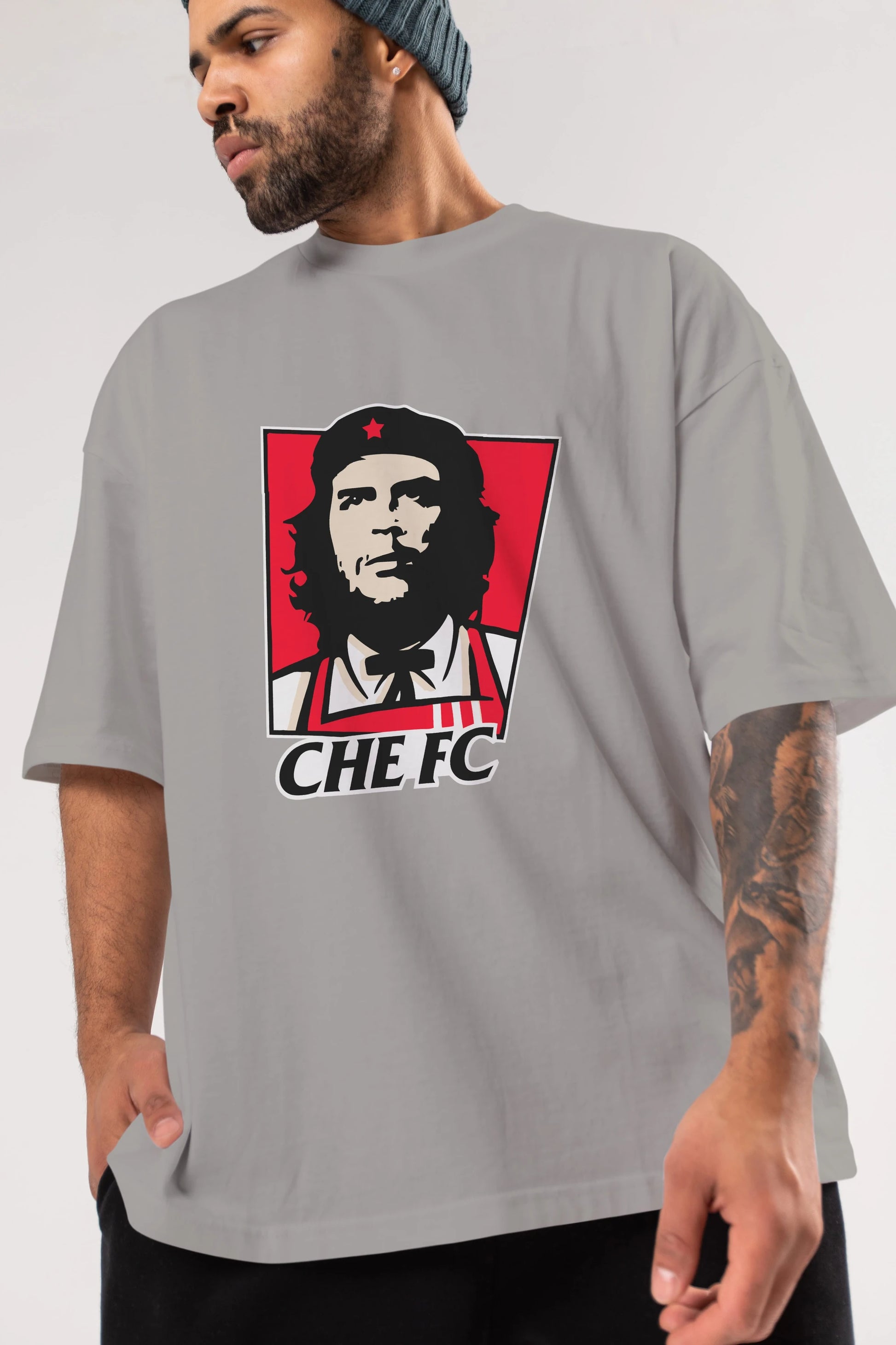 Che FC Ön Baskılı Oversize t-shirt Erkek Kadın Unisex %100 Pamuk Bisiklet Yaka tişort