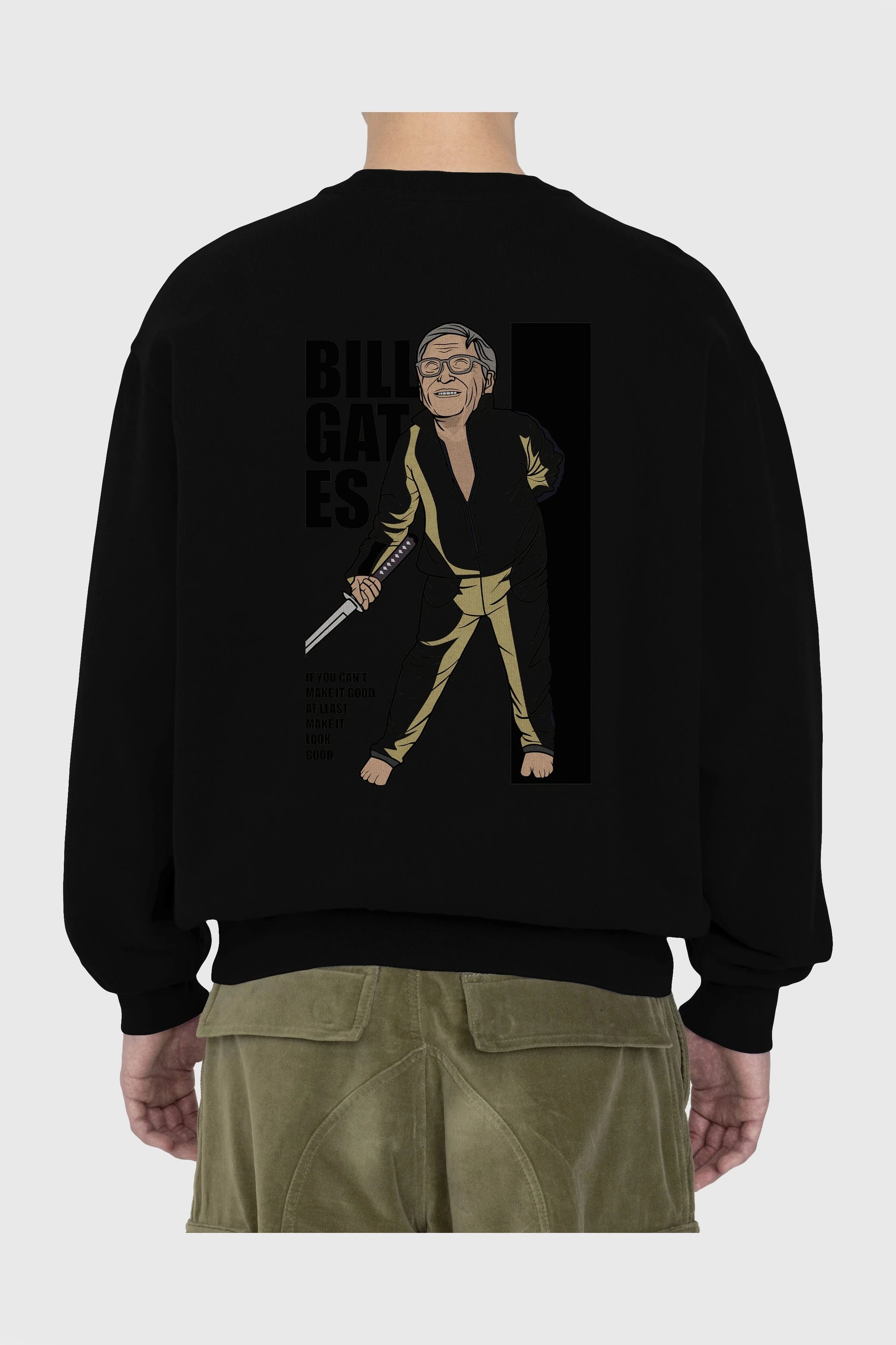 Bill Gates Arka Baskılı Oversize Sweatshirt Erkek Kadın Unisex