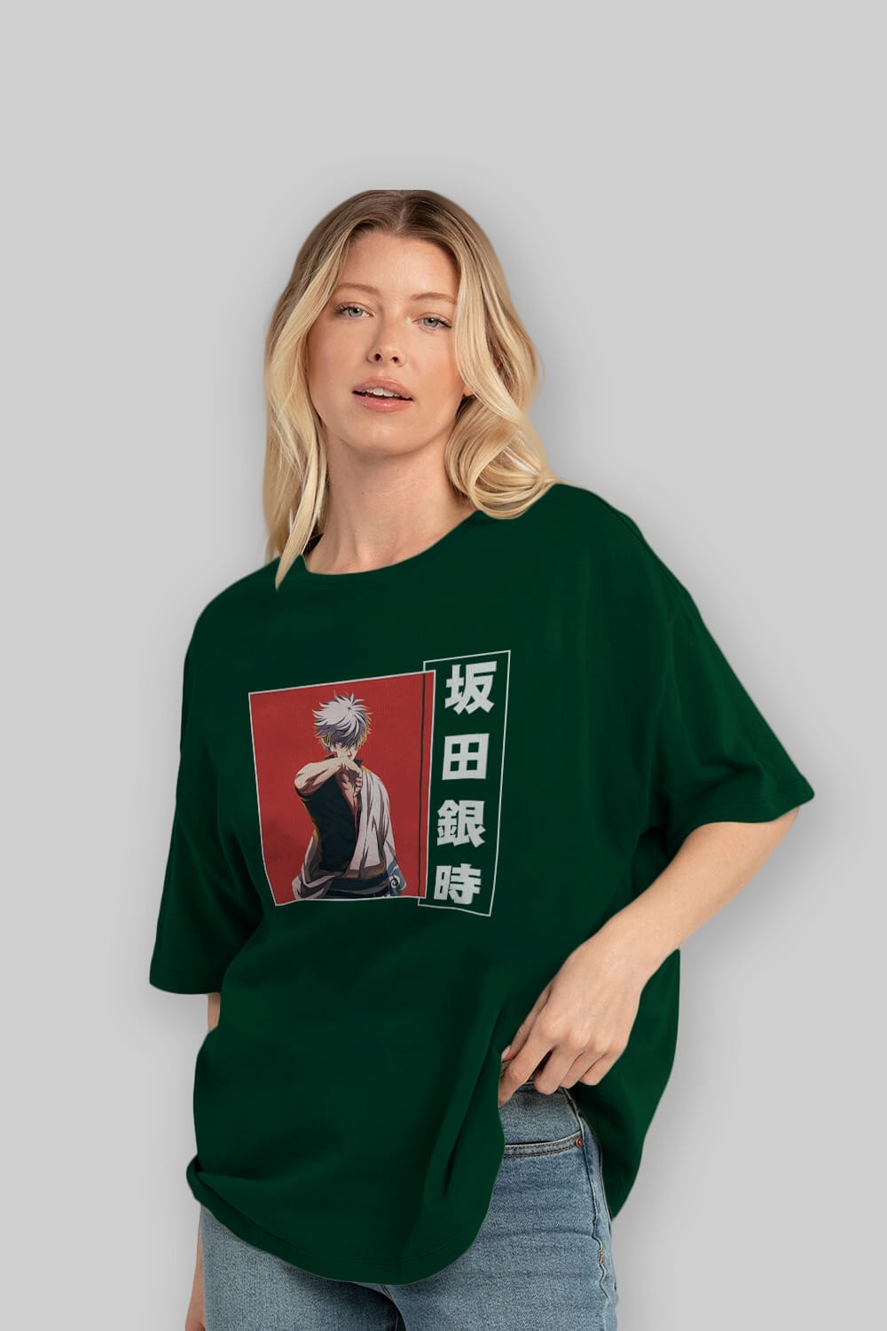 Gintoki Sakata GINTAMA 1 Anime Ön Baskılı Oversize t-shirt %100 pamuk Erkek Kadın Unisex