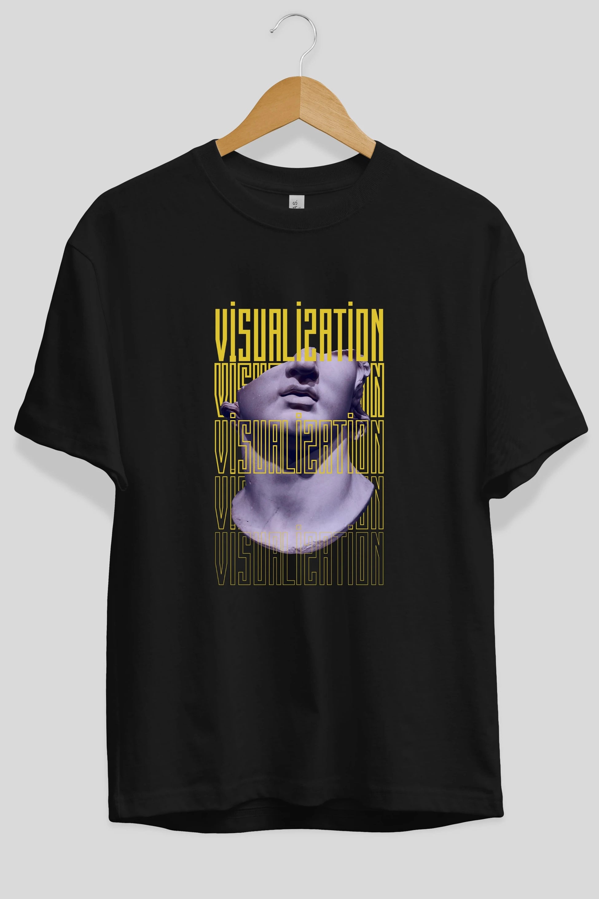 Visualization Yazılı Ön Baskılı Oversize t-shirt Erkek Kadın Unisex