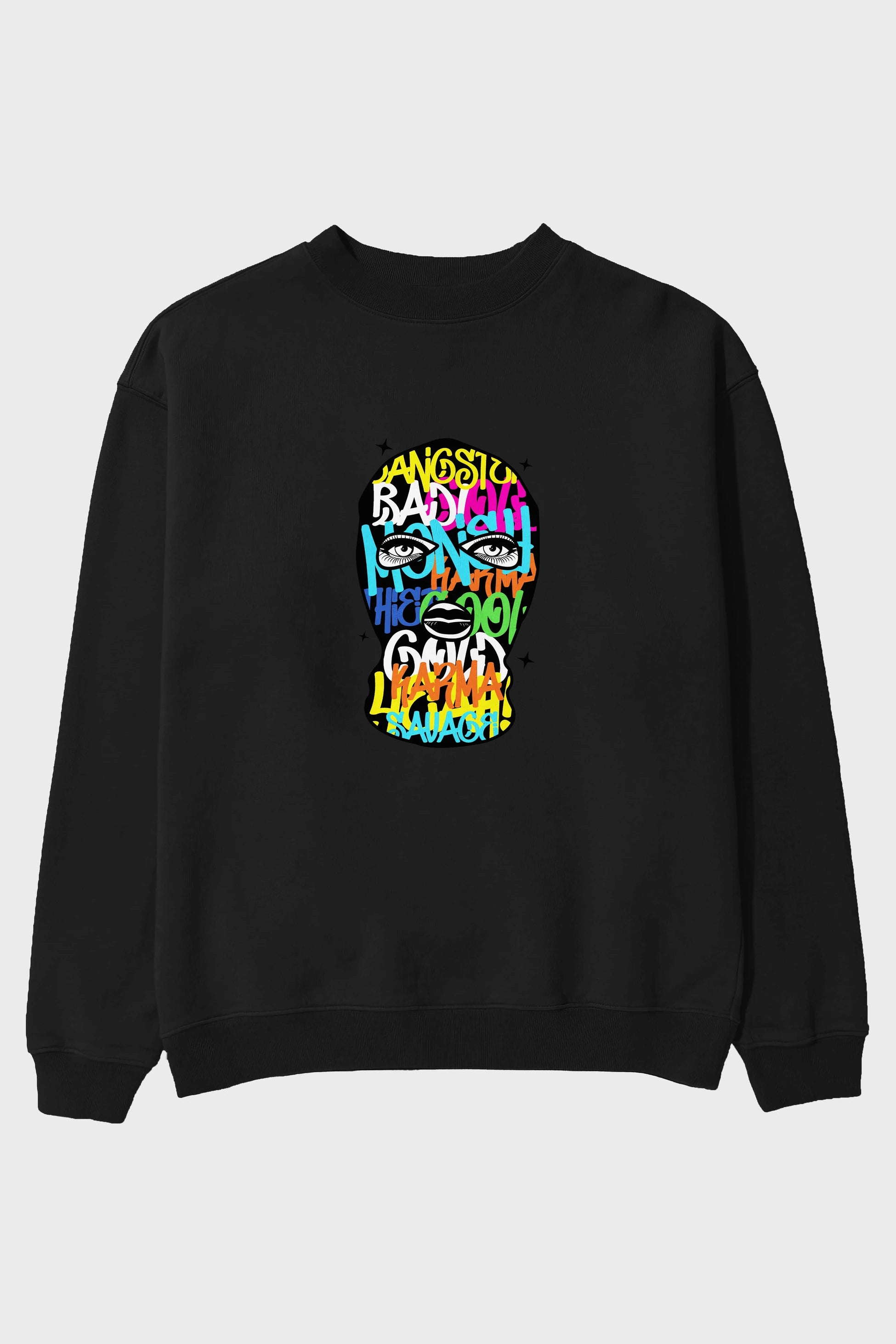 Karma Savage Ön Baskılı Oversize Sweatshirt Erkek Kadın Unisex