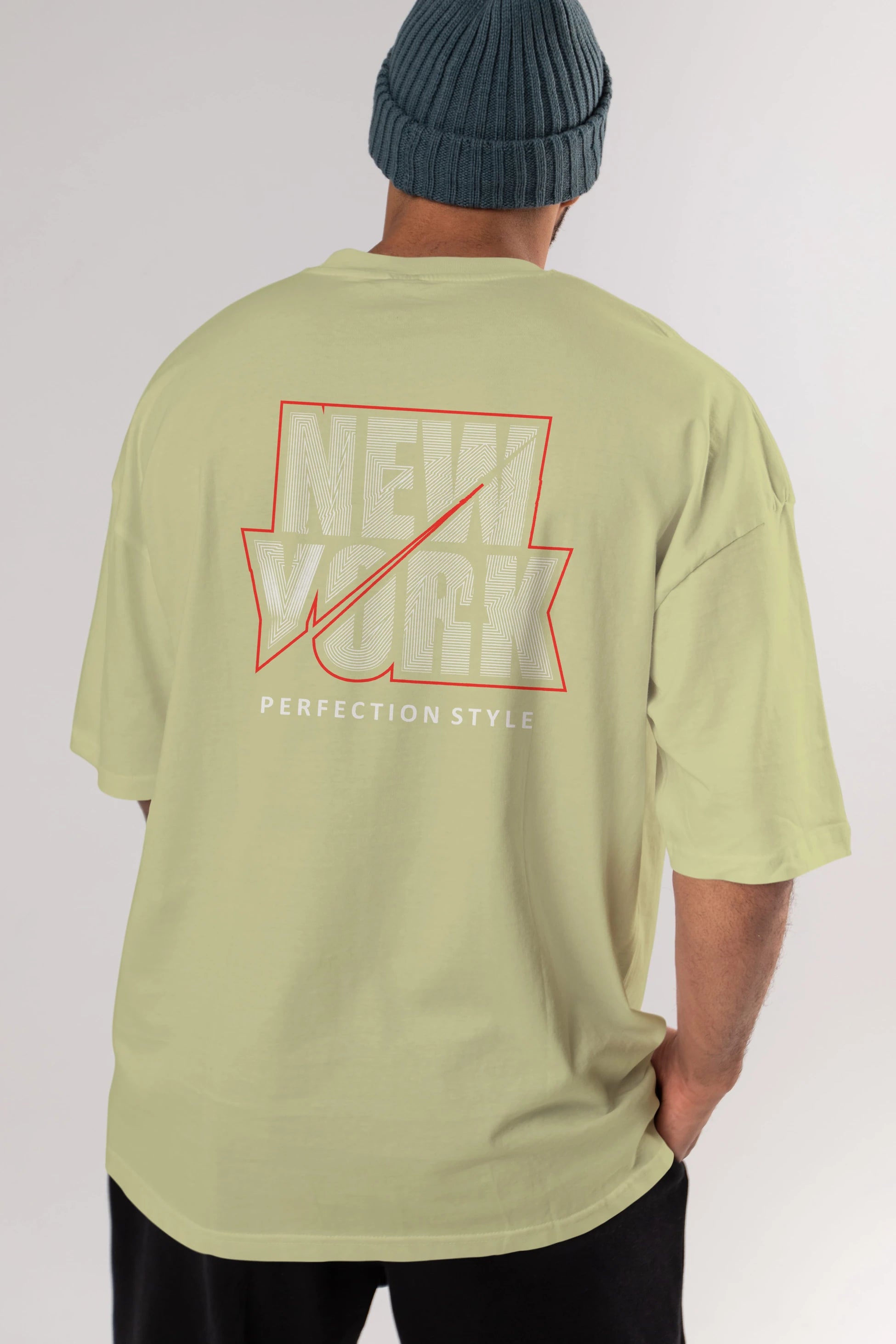 New York Perfection Style Arka Baskılı Oversize t-shirt Erkek Kadın Unisex