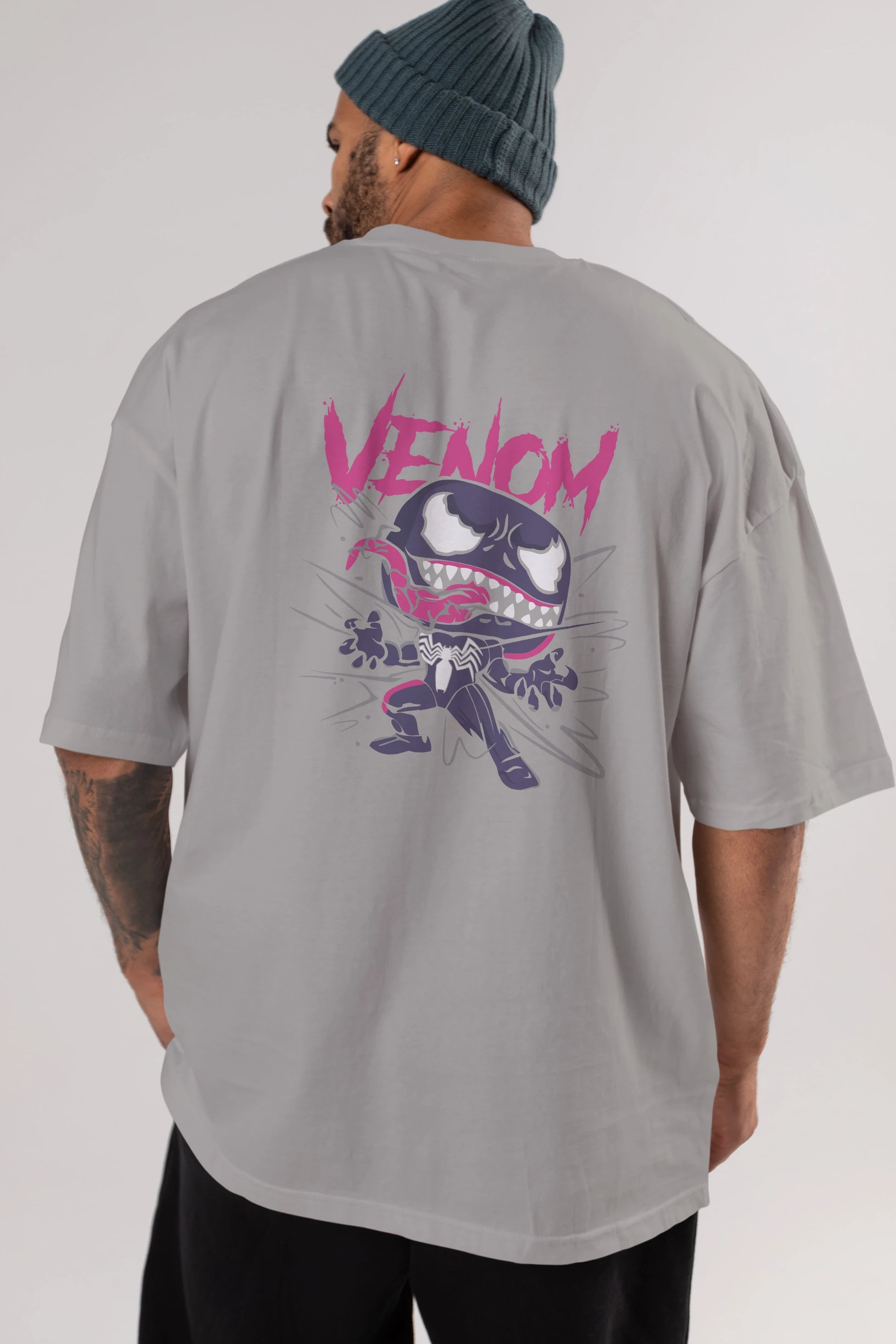 Venom (20) Arka Baskılı Oversize t-shirt Erkek Kadın Unisex %100 Pamuk Bisiklet Yaka tişort