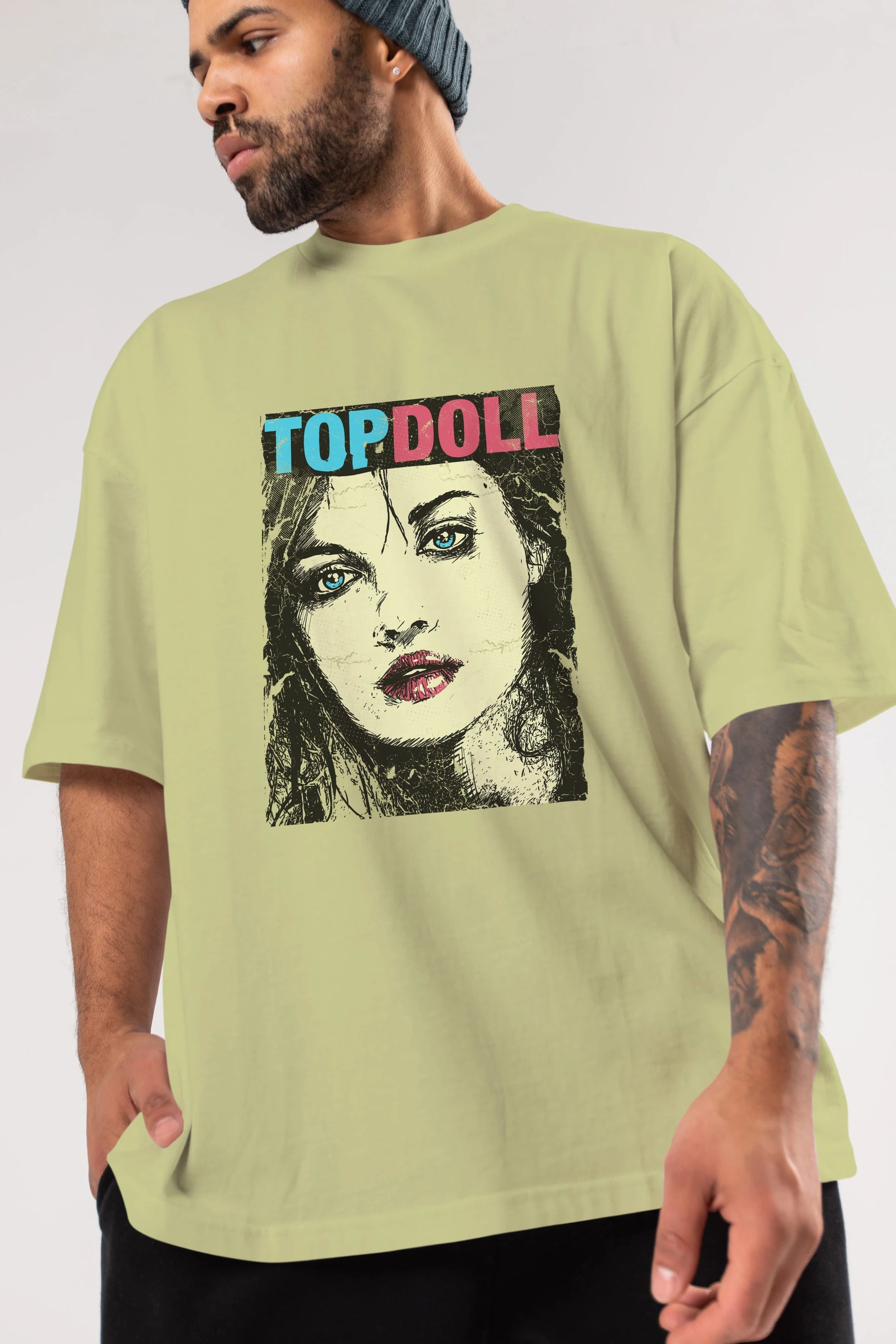 Topdoll Streetwear Ön Baskılı Oversize t-shirt Erkek Kadın Unisex