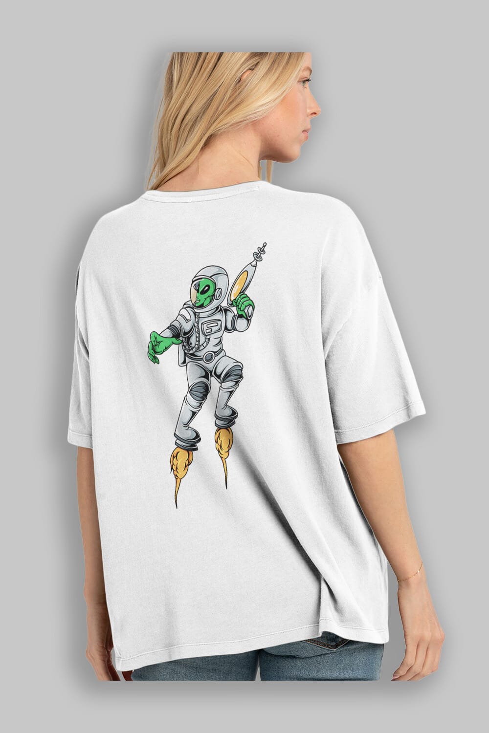 Alien Wars Tshirt Arka Baskılı Oversize t-shirt Erkek Kadın Unisex