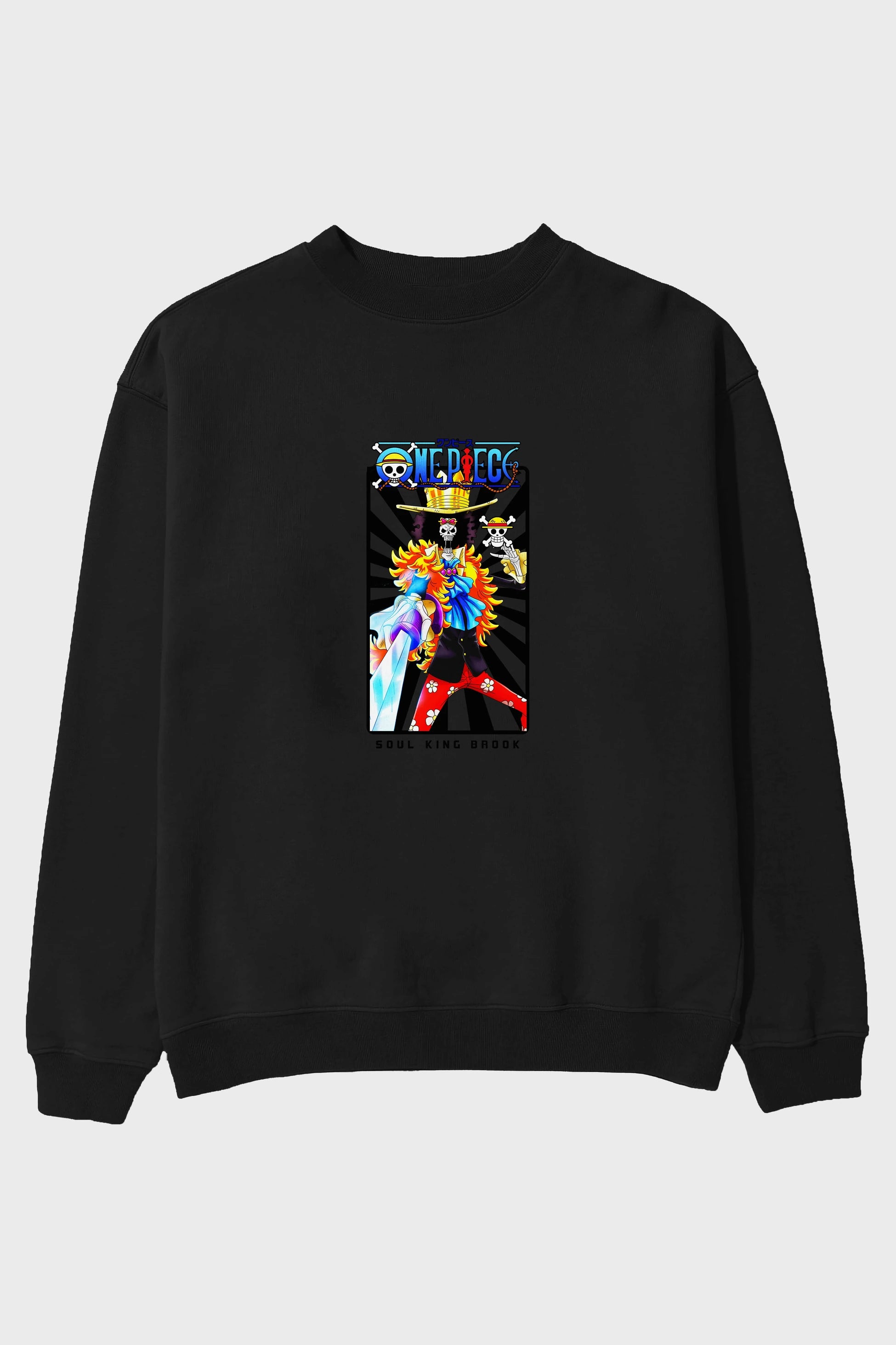 Brook Ön Baskılı Anime Oversize Sweatshirt Erkek Kadın Unisex