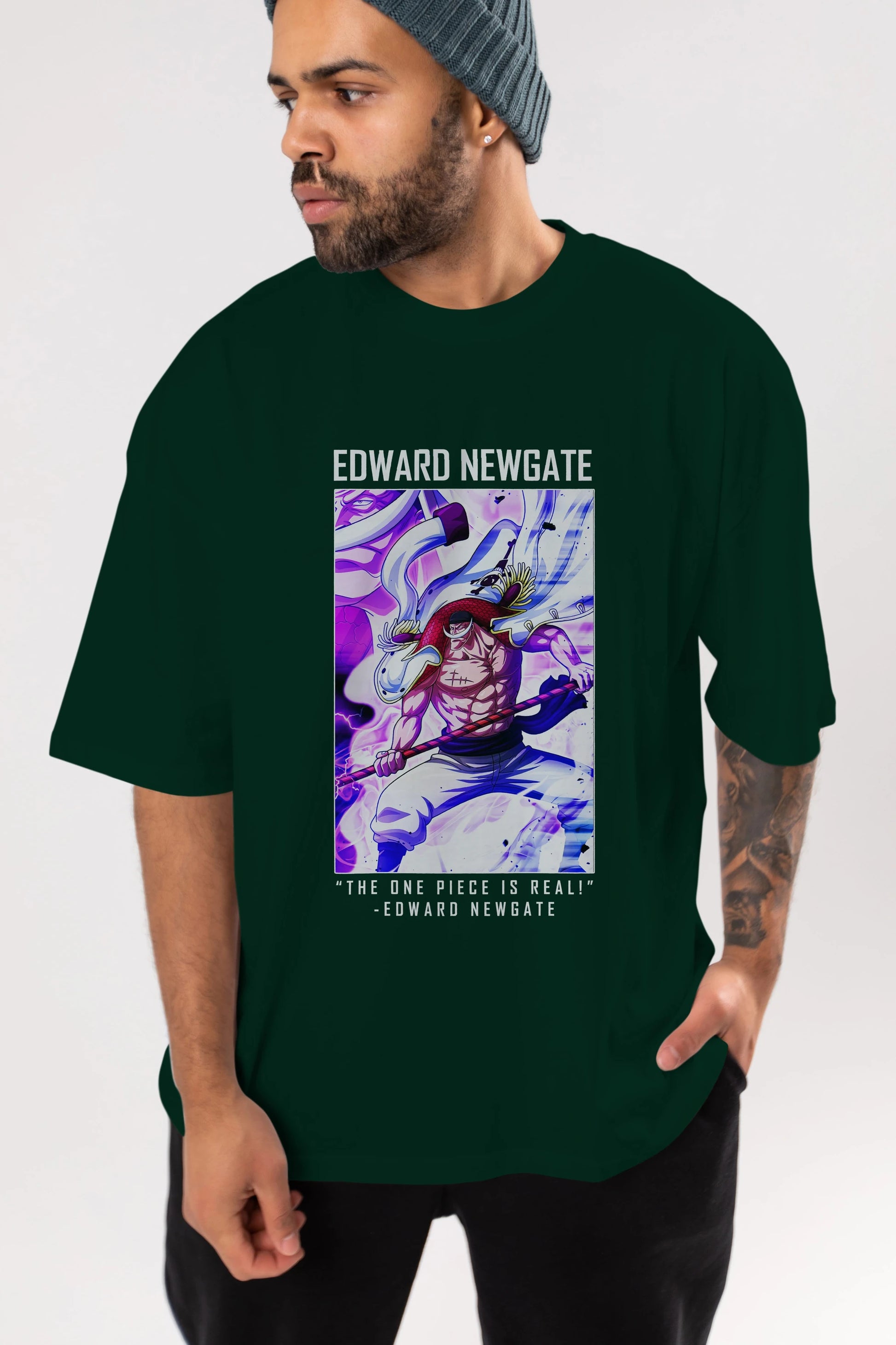 Edward Newgate Anime Ön Baskılı Oversize t-shirt Erkek Kadın Unisex
