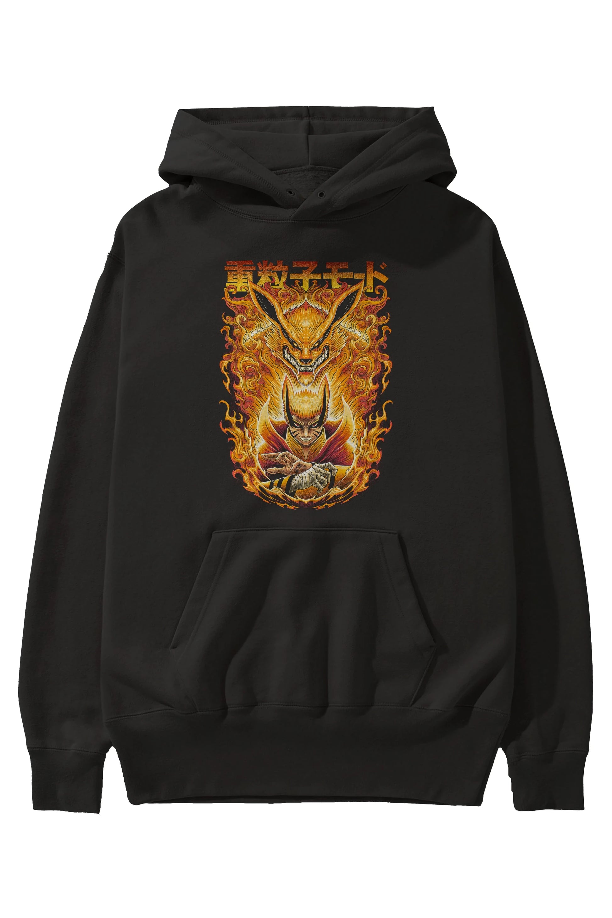 NARUTO KYUUBI 1 Anime Ön Baskılı Hoodie Oversize Kapüşonlu Sweatshirt Erkek Kadın Unisex