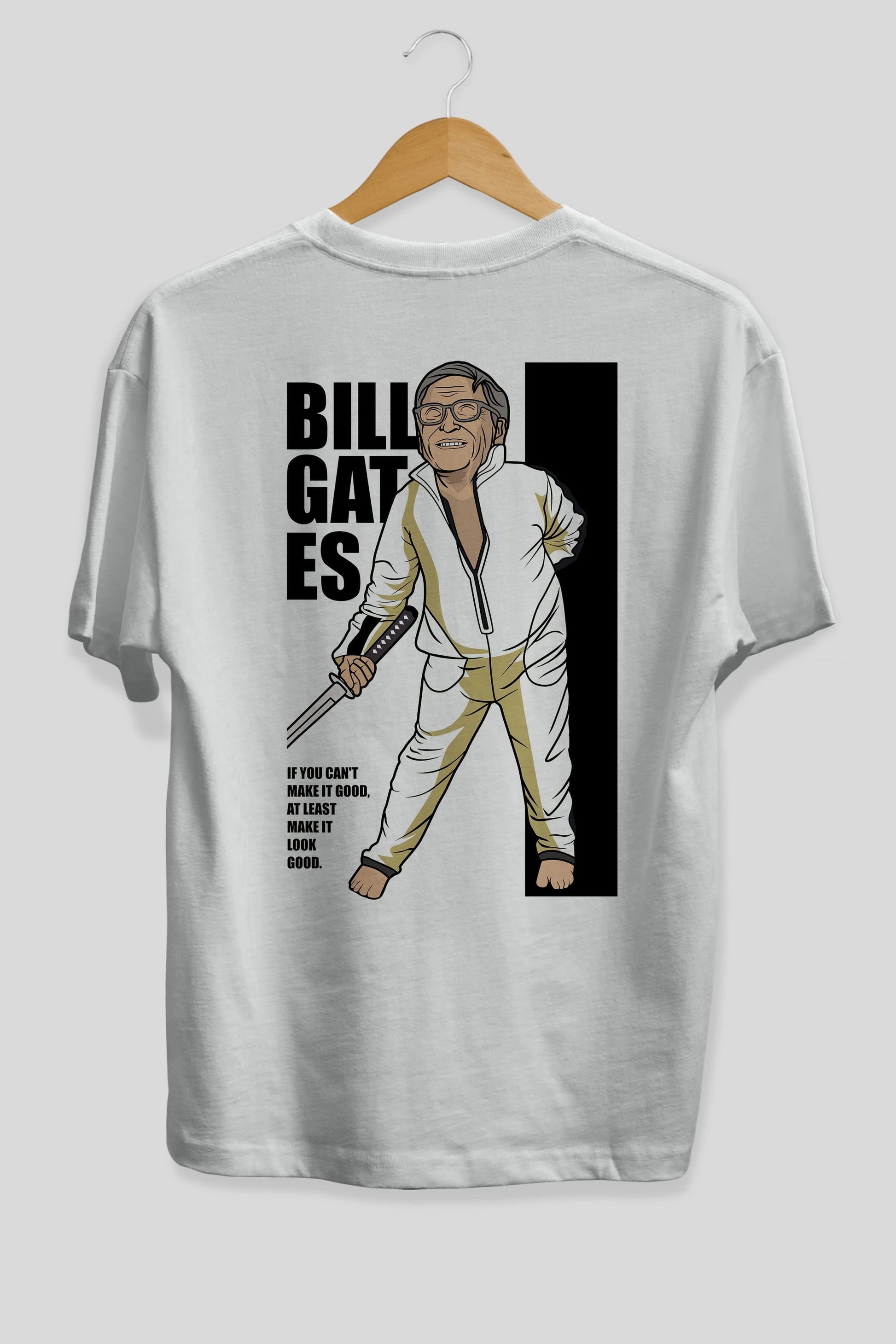 Bill Gates Arka Baskılı Oversize t-shirt Erkek Kadın Unisex %100 Pamuk tişort