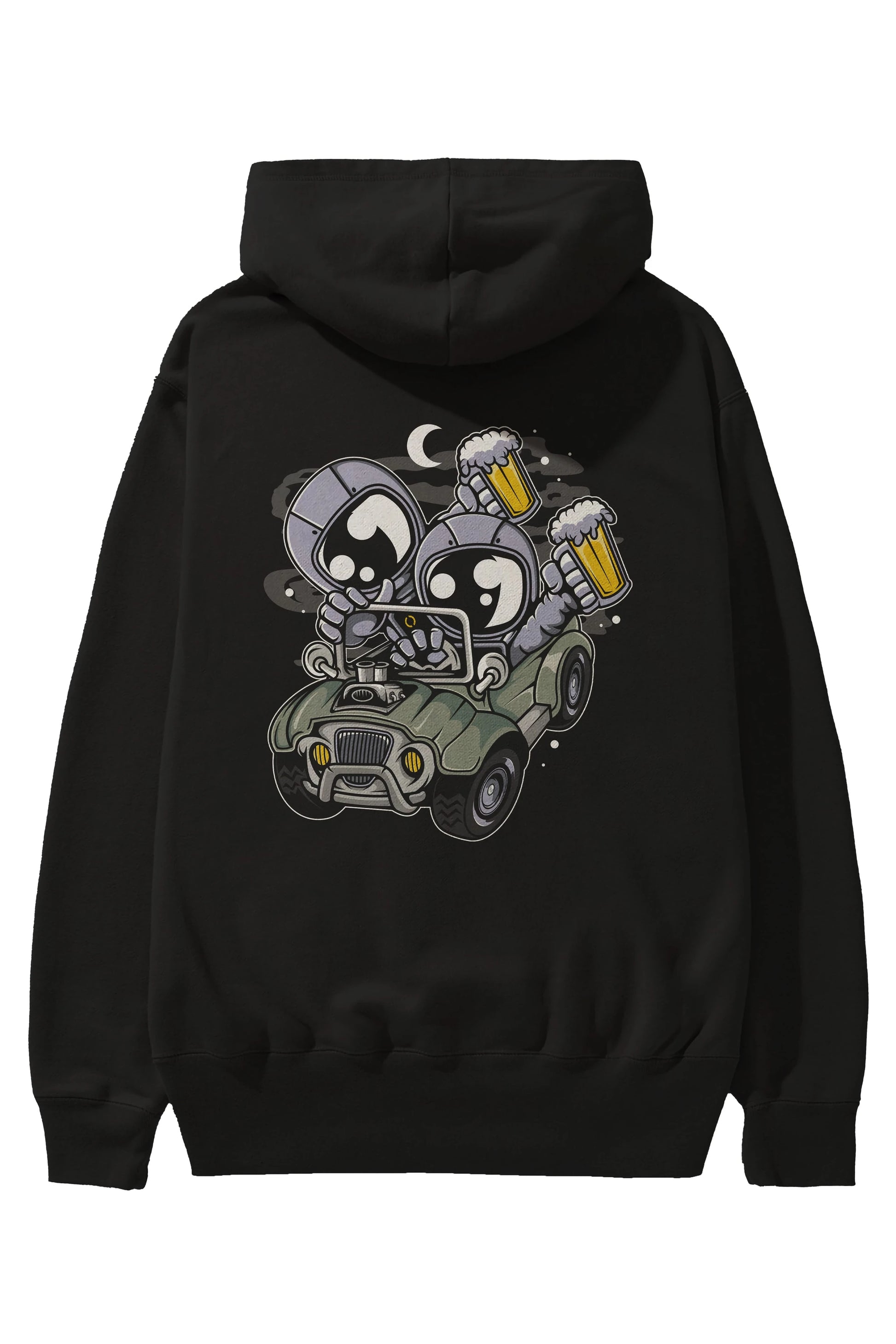 Astronaut Offroad Arka Baskılı Hoodie Oversize Kapüşonlu Sweatshirt Erkek Kadın Unisex