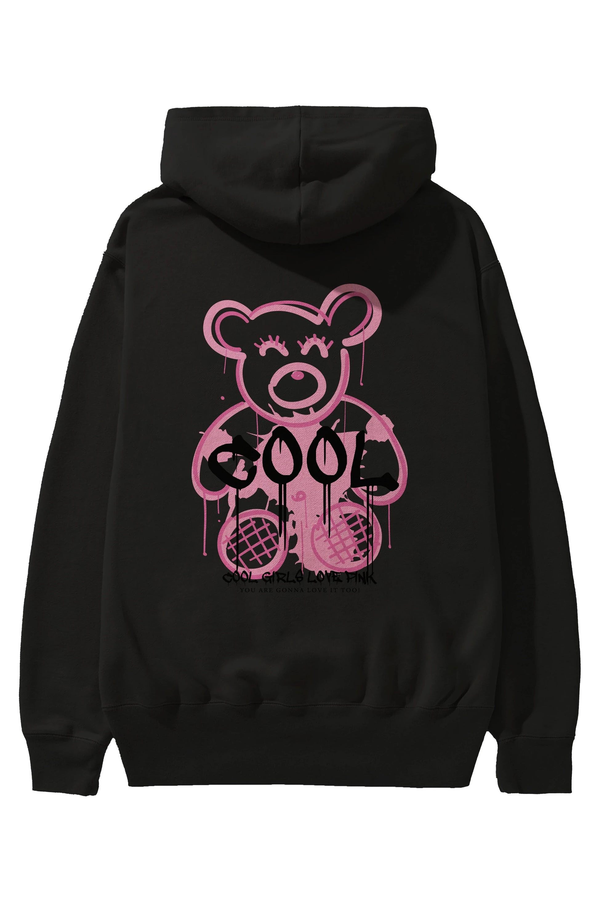 Cool Bear Arka Baskılı Hoodie Oversize Kapüşonlu Sweatshirt Erkek Kadın Unisex
