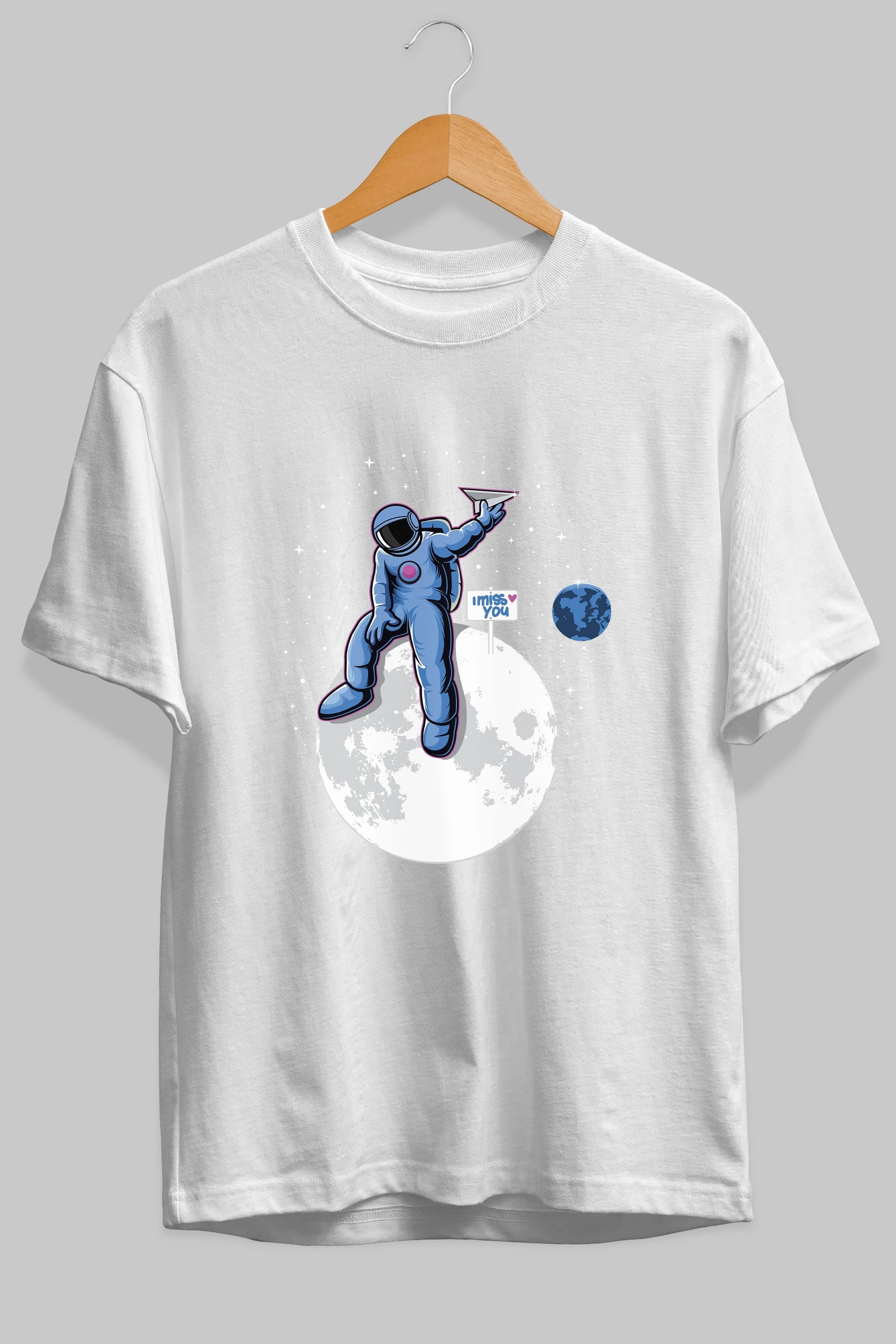 Astro Missing Earth Ön Baskılı Oversize t-shirt Erkek Kadın Unisex