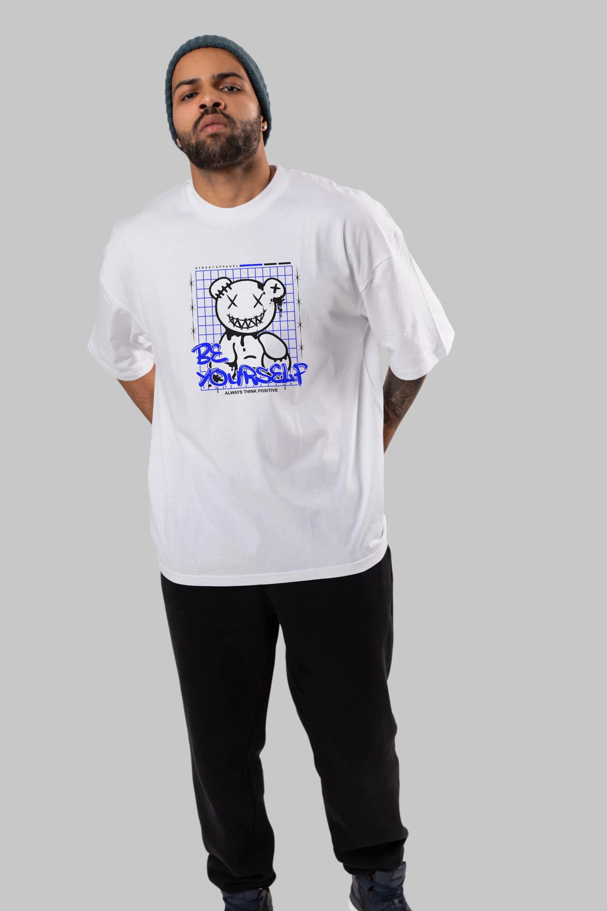 Teddy Bear Be Yourself Ön Baskılı Oversize t-shirt Erkek Kadın Unisex