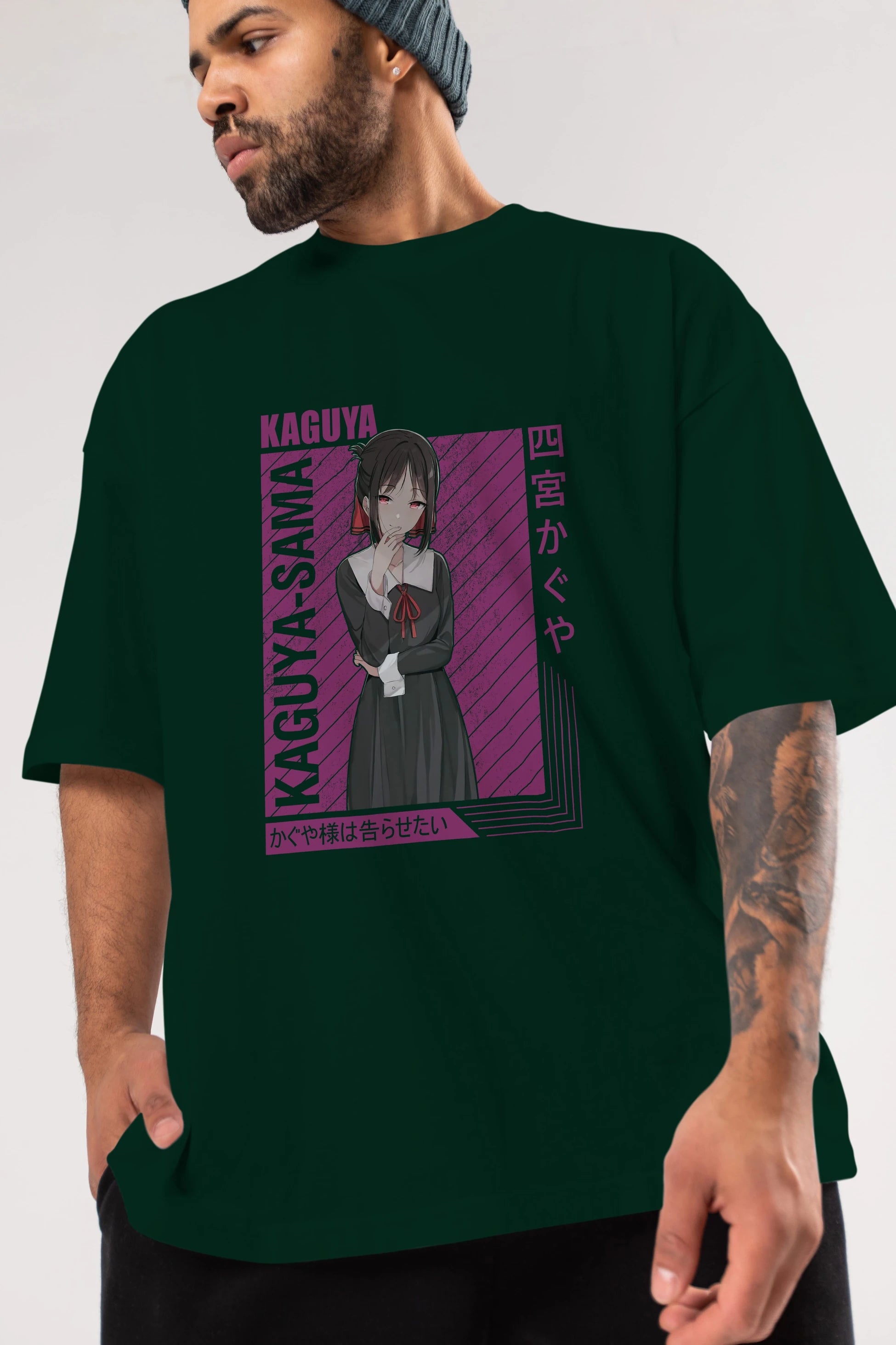 Kaguya Shinomiya 4 1 Anime Ön Baskılı Oversize t-shirt %100 pamuk Erkek Kadın Unisex