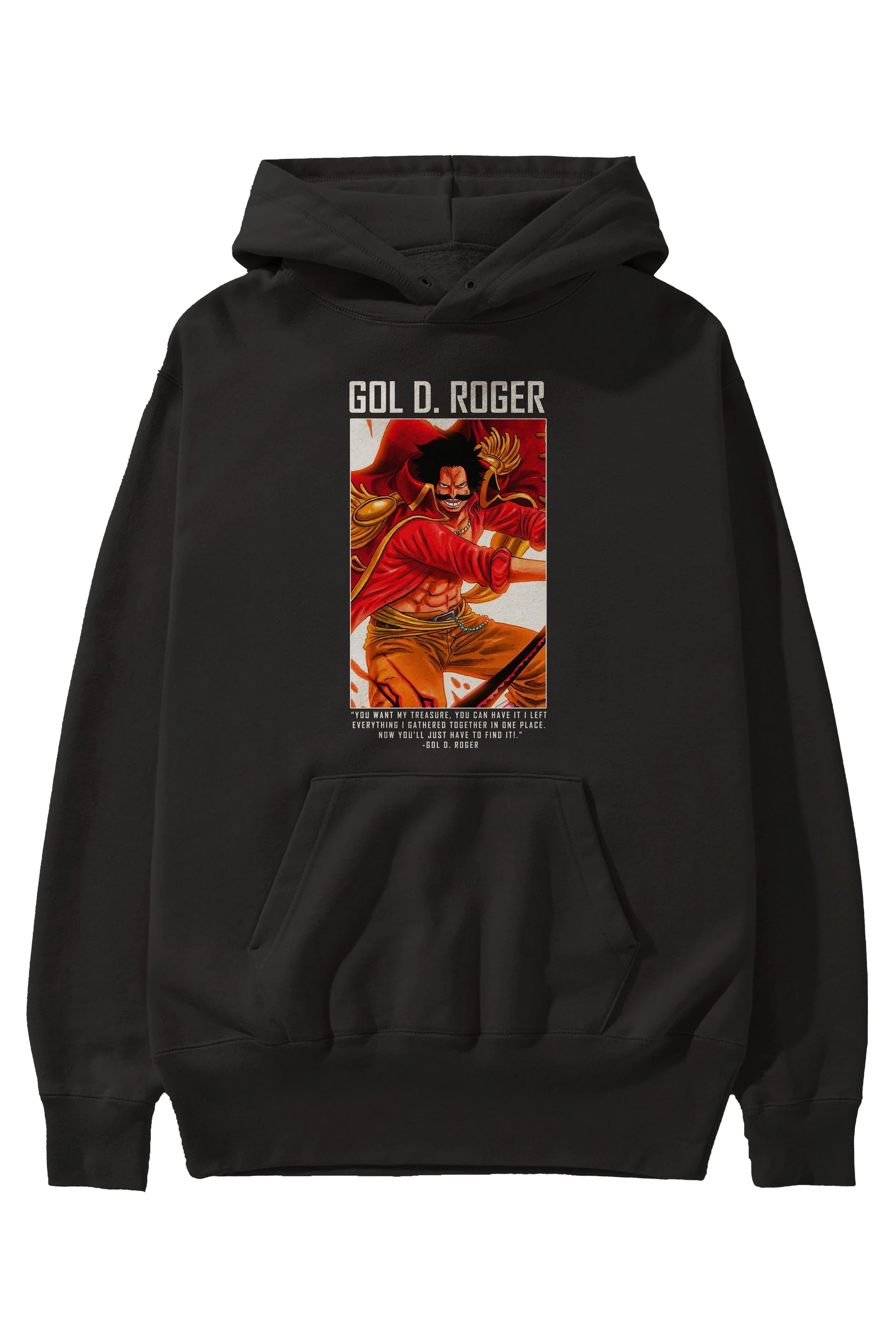Gol D. Roger Anime Ön Baskılı Hoodie Oversize Kapüşonlu Sweatshirt Erkek Kadın Unisex
