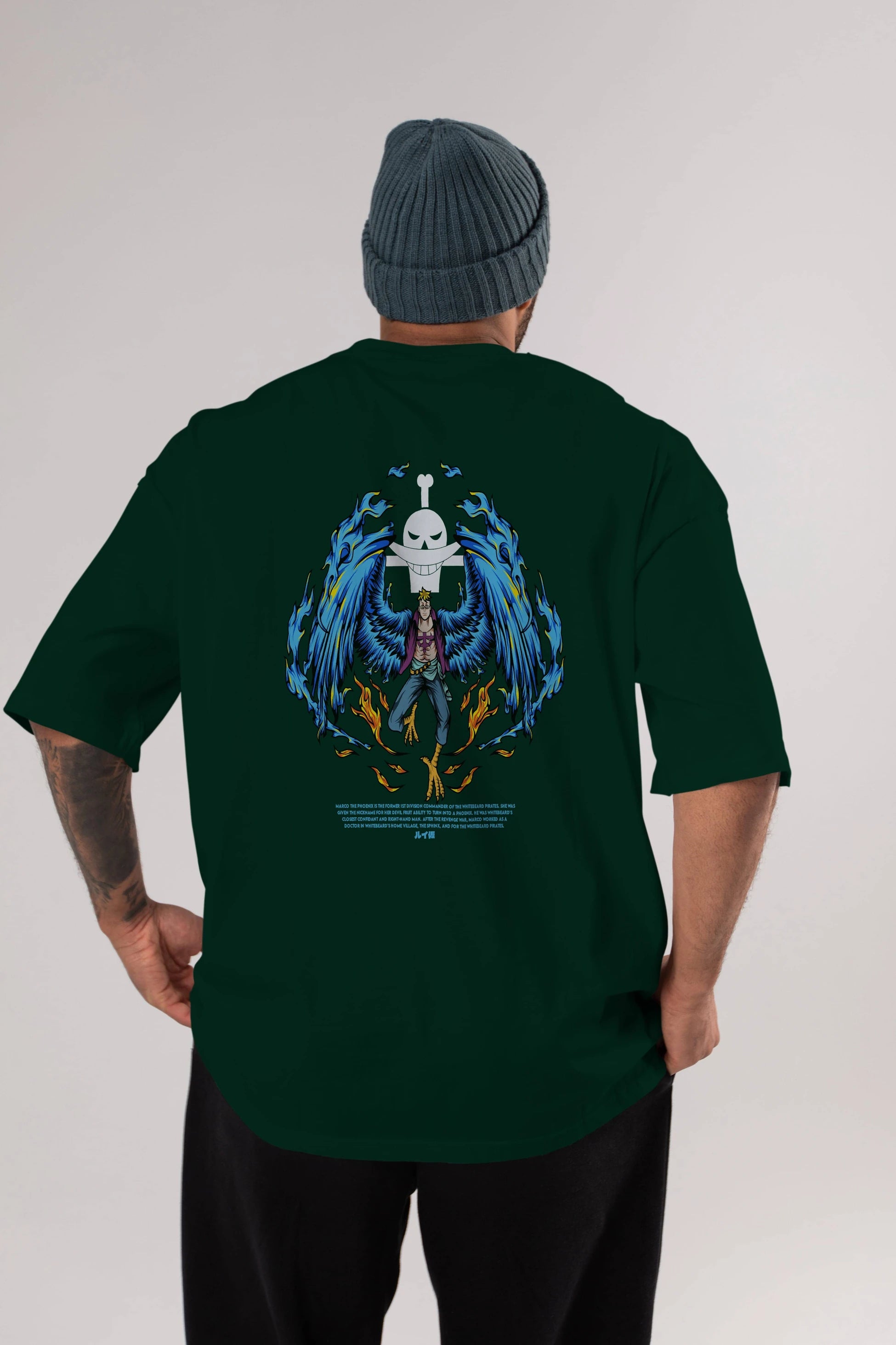 Marco Anime Arka Baskılı Oversize t-shirt Erkek Kadın Unisex