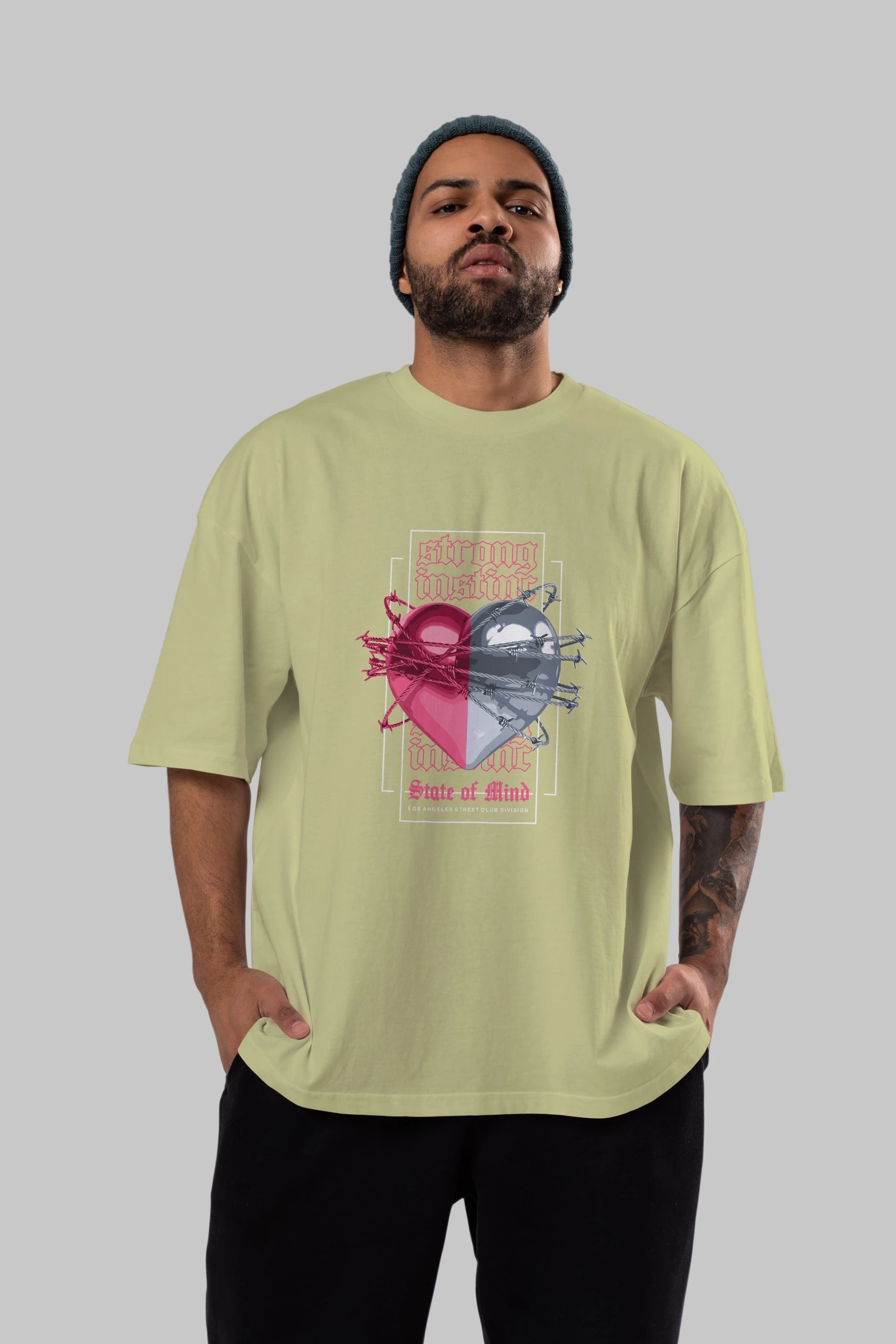 State of Mind Ön Baskılı Oversize t-shirt Erkek Kadın Unisex