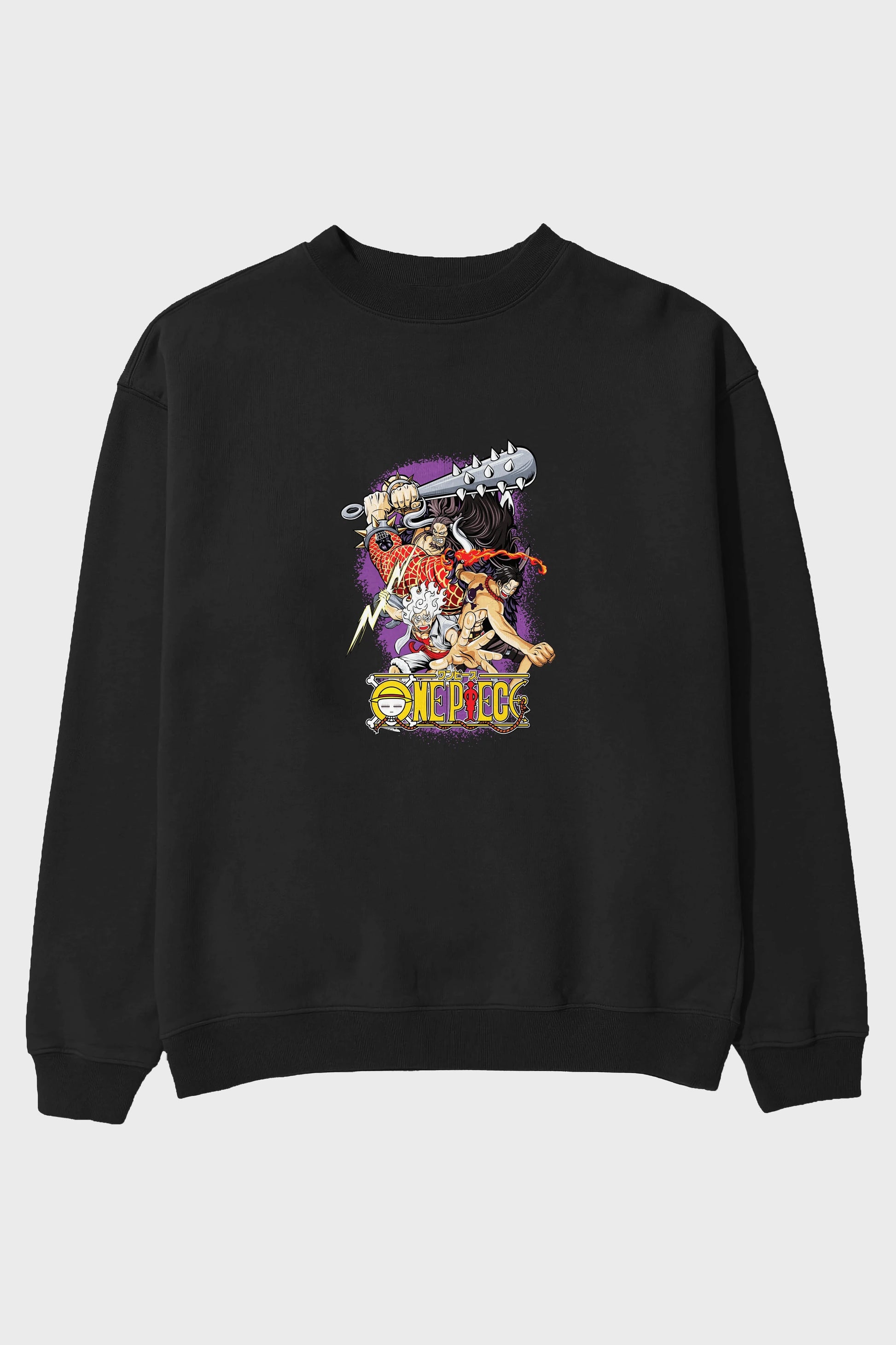 ONE PIECE (6) Anime Ön Baskılı Oversize Sweatshirt Erkek Kadın Unisex