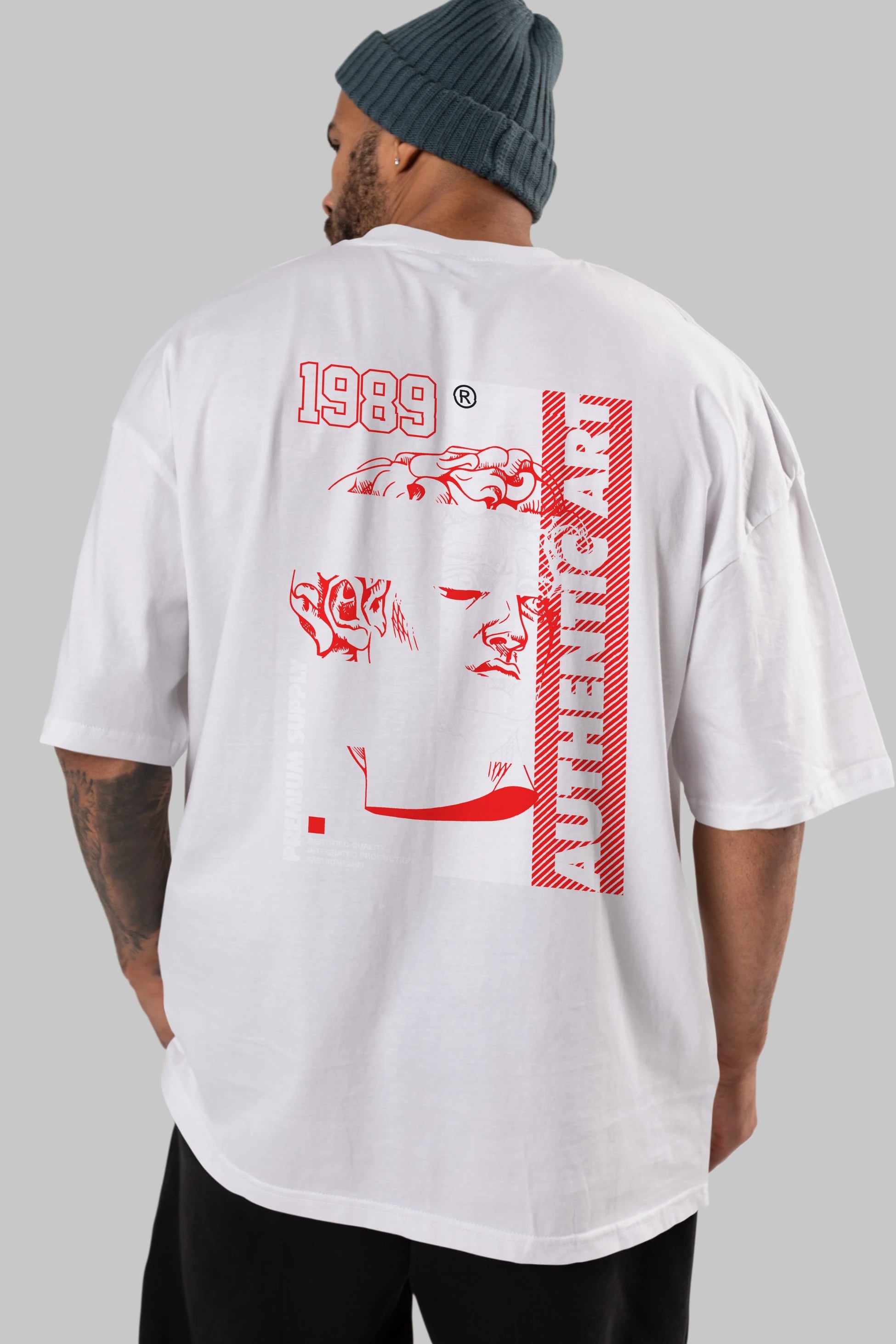 Authentic Art Arka Baskılı Oversize t-shirt Erkek Kadın Unisex