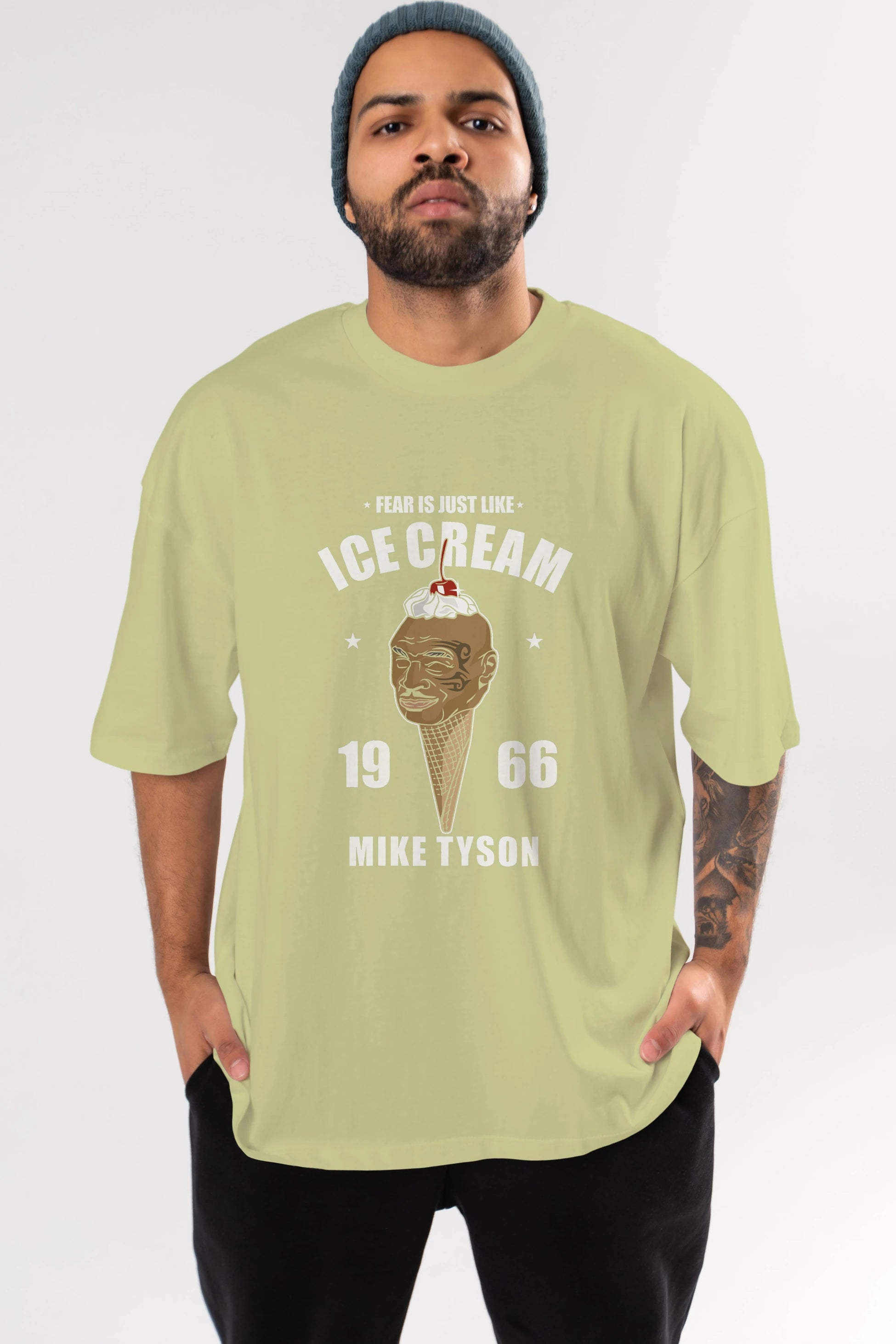 Tyson Ice Cream Ön Baskılı Oversize t-shirt Erkek Kadın Unisex %100 Pamuk tişort