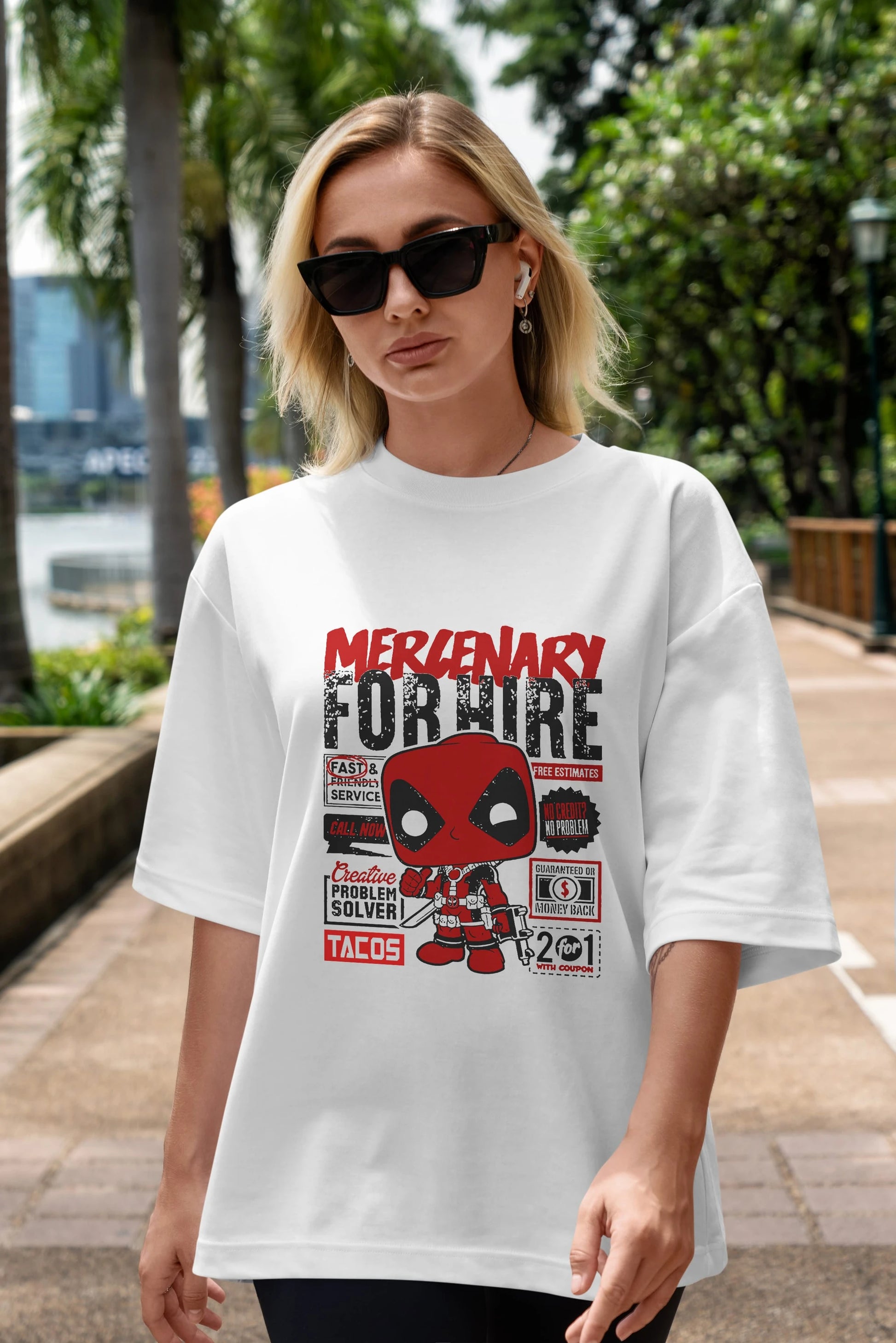 Deadpool (18) Ön Baskılı Oversize t-shirt Erkek Kadın Unisex %100 Pamuk Bisiklet Yaka tişort