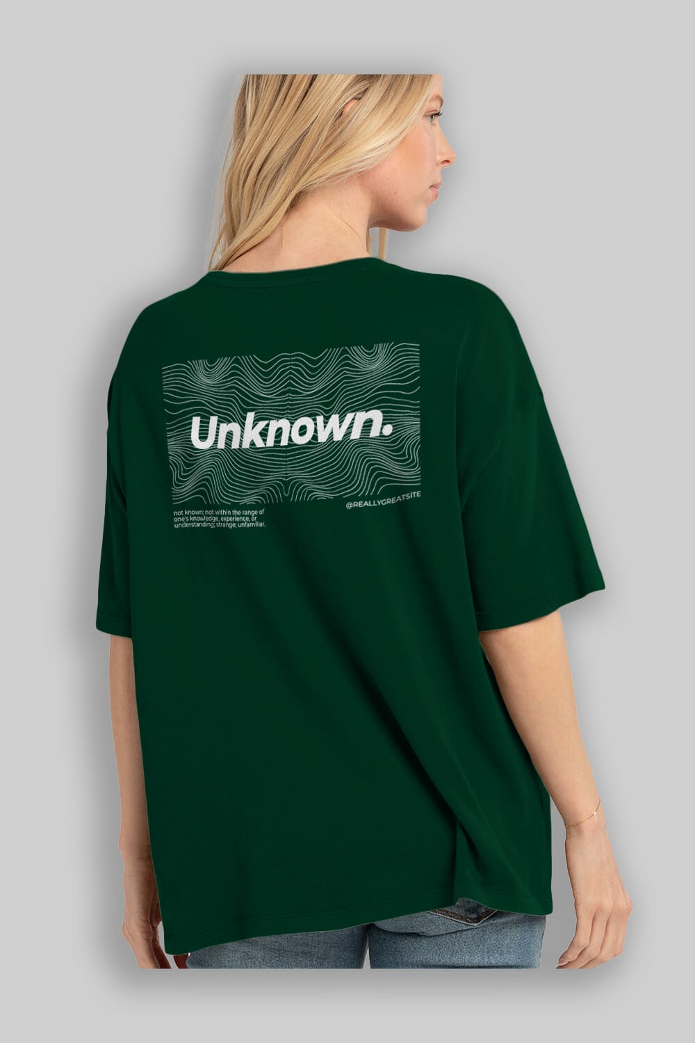 Unknown Yazılı Arka Baskılı Oversize t-shirt Erkek Kadın Unisex