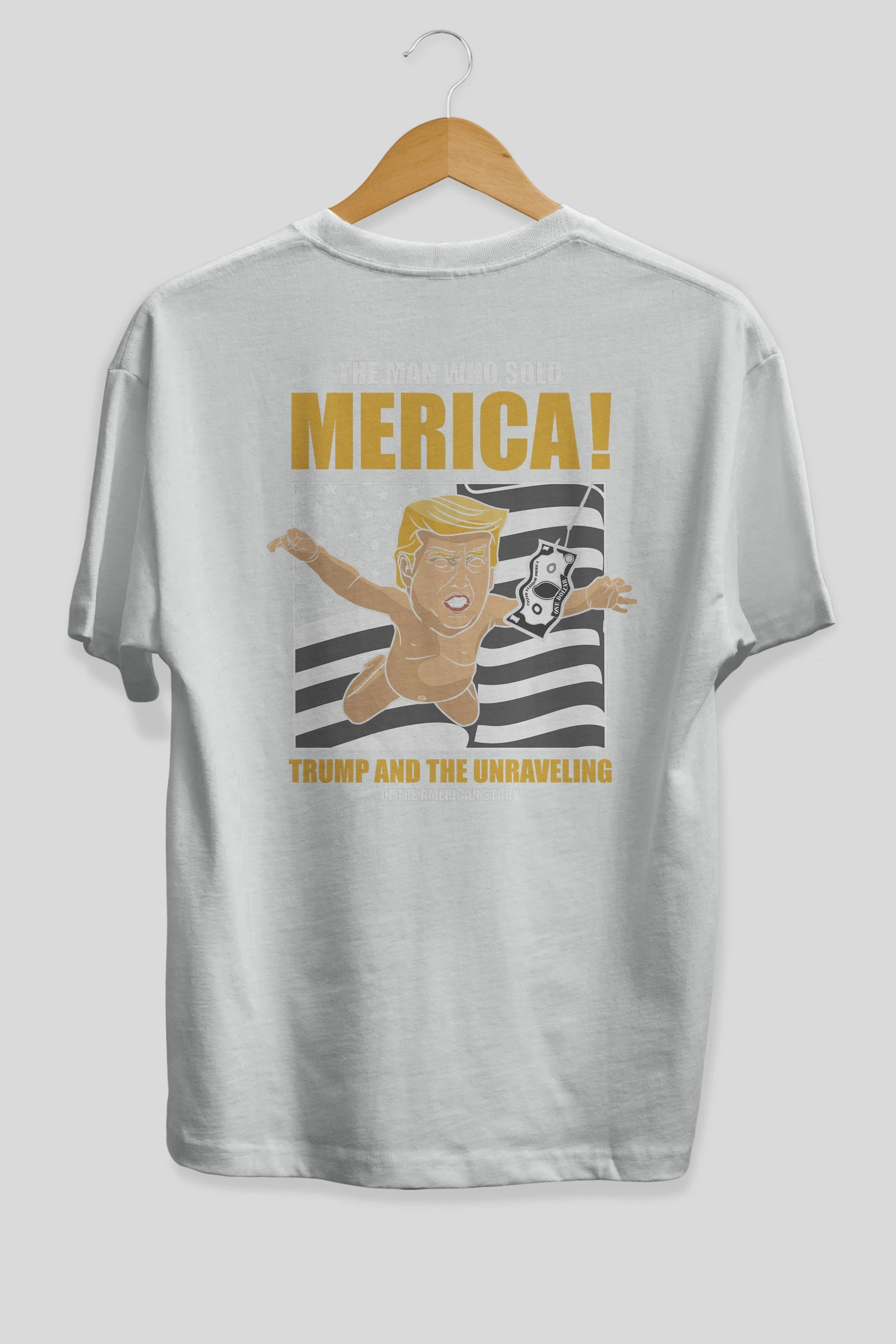 Trump Nirvana Arka Baskılı Oversize t-shirt Erkek Kadın Unisex %100 Pamuk tişort
