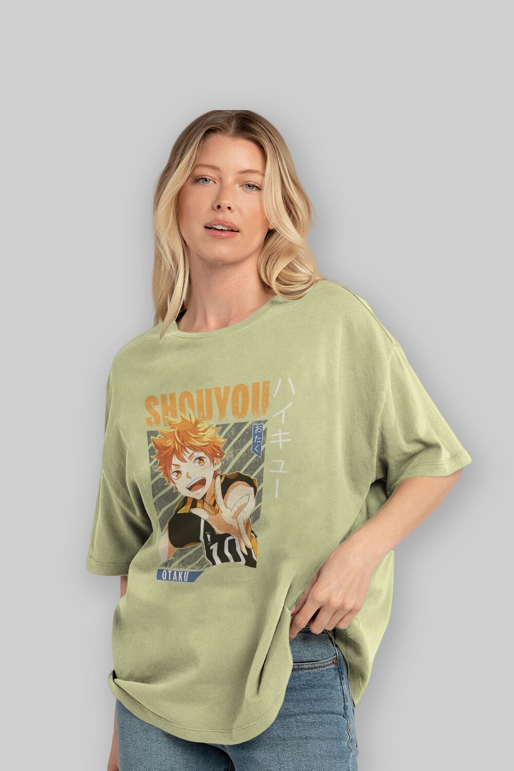 Shouyou Hinata 9 Anime Ön Baskılı Oversize t-shirt %100 pamuk Erkek Kadın Unisex