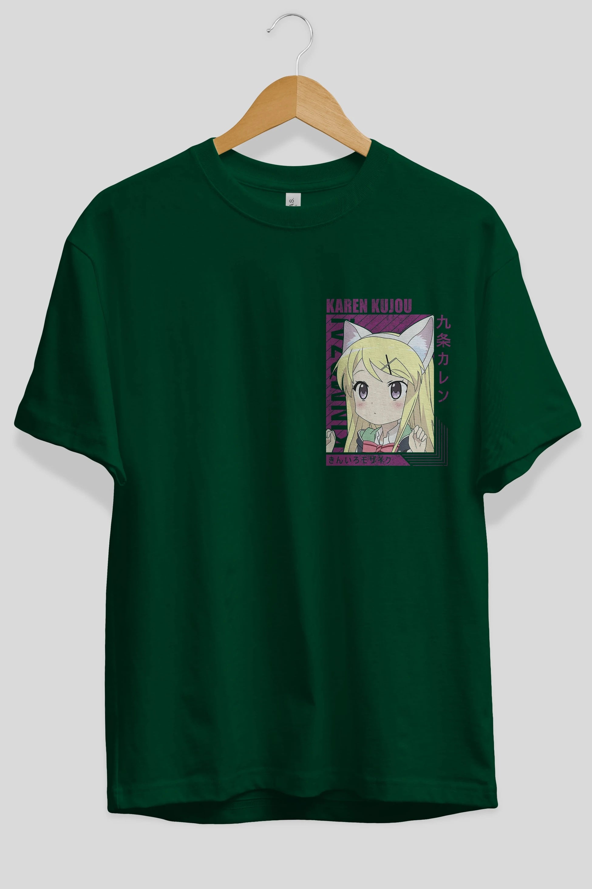 Karen Kujou 4 Ön Sol Baskılı Oversize t-shirt Erkek Kadın Unisex %100 Pamuk Bisiklet Yaka tişort