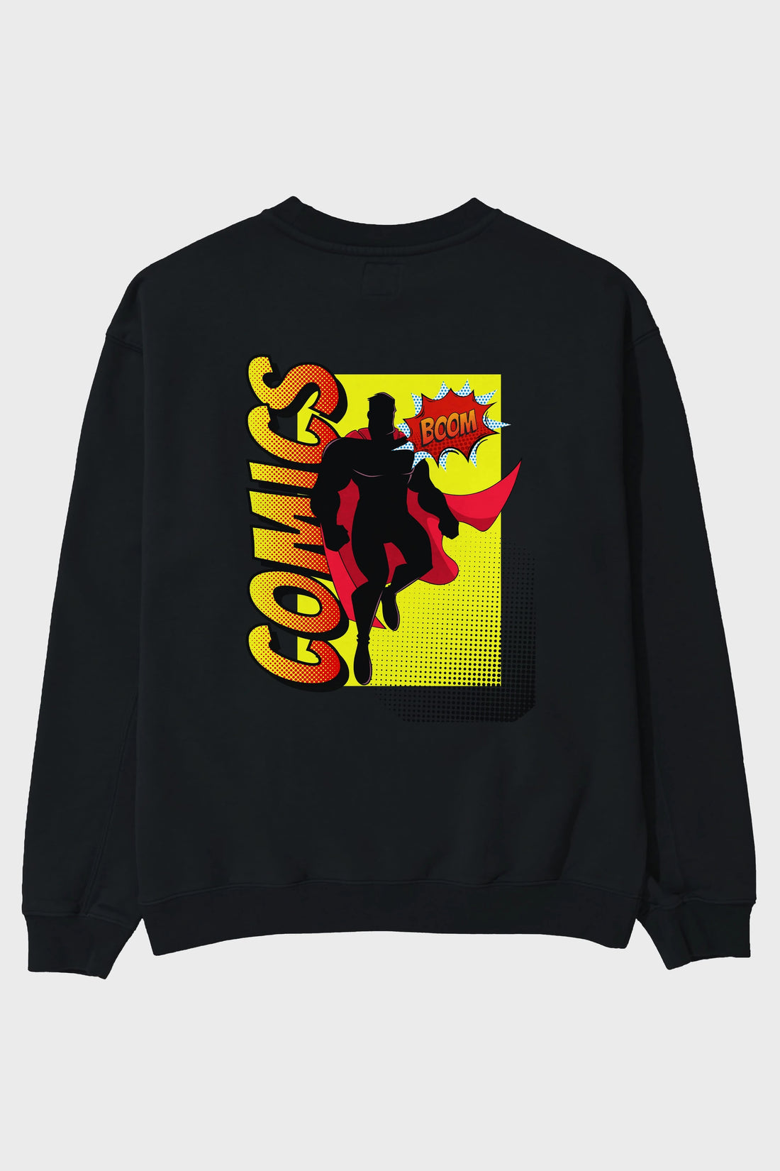 Comics Boom Arka Baskılı Oversize Sweatshirt Erkek Kadın Unisex