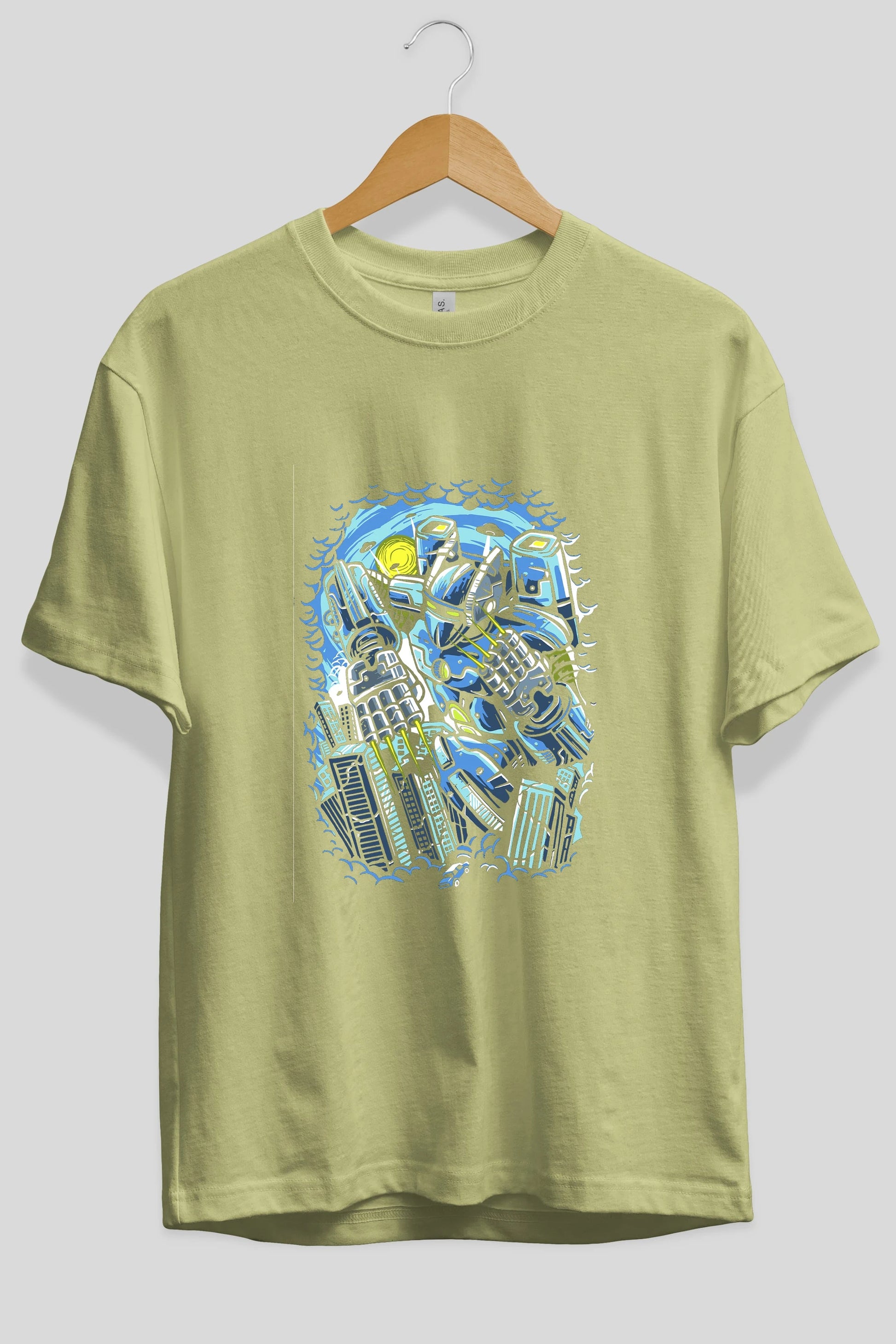 Destroy The City Ön Baskılı Oversize t-shirt Erkek Kadın Unisex %100 Pamuk tişort