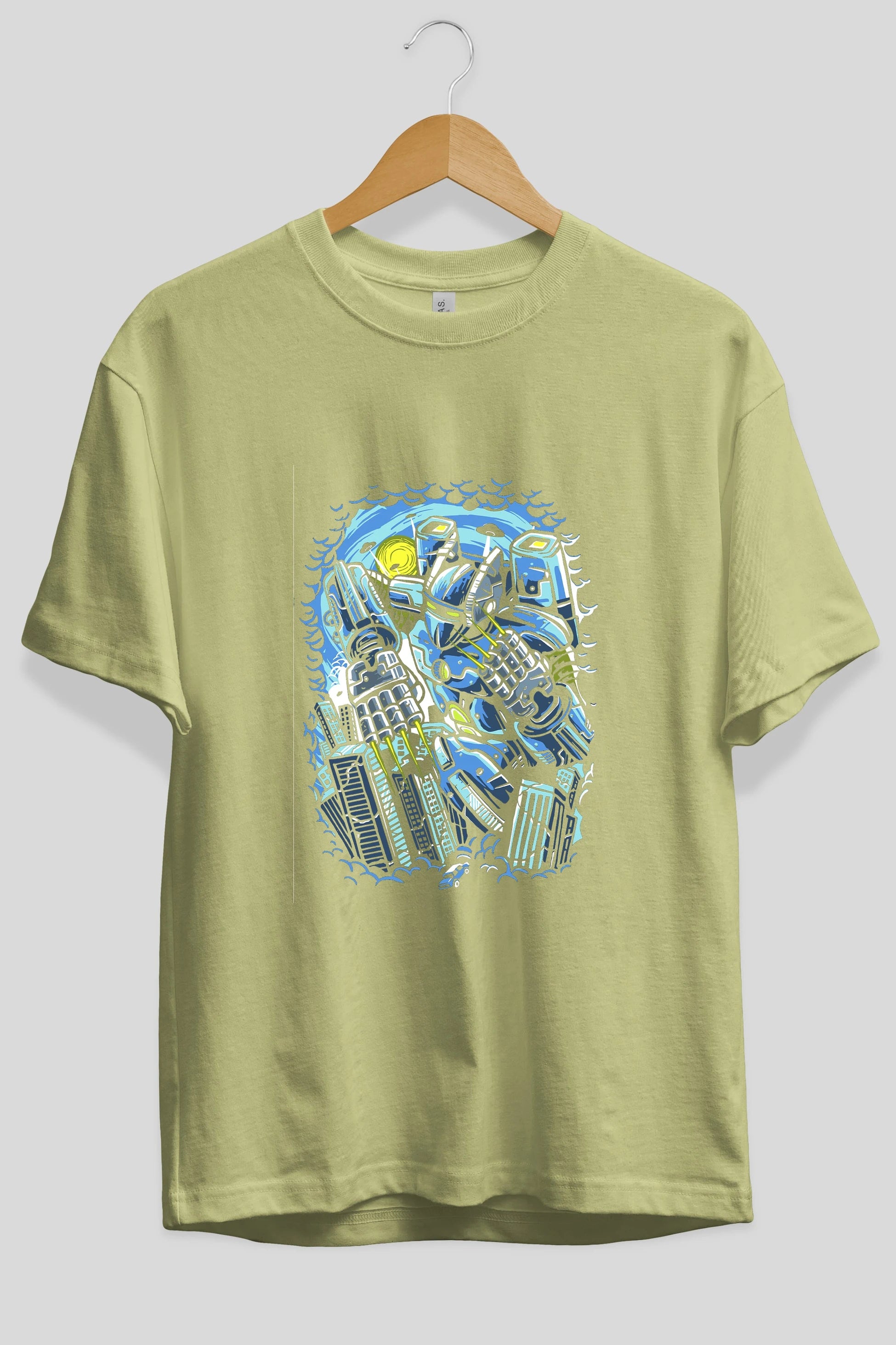 Destroy The City Ön Baskılı Oversize t-shirt Erkek Kadın Unisex %100 Pamuk tişort