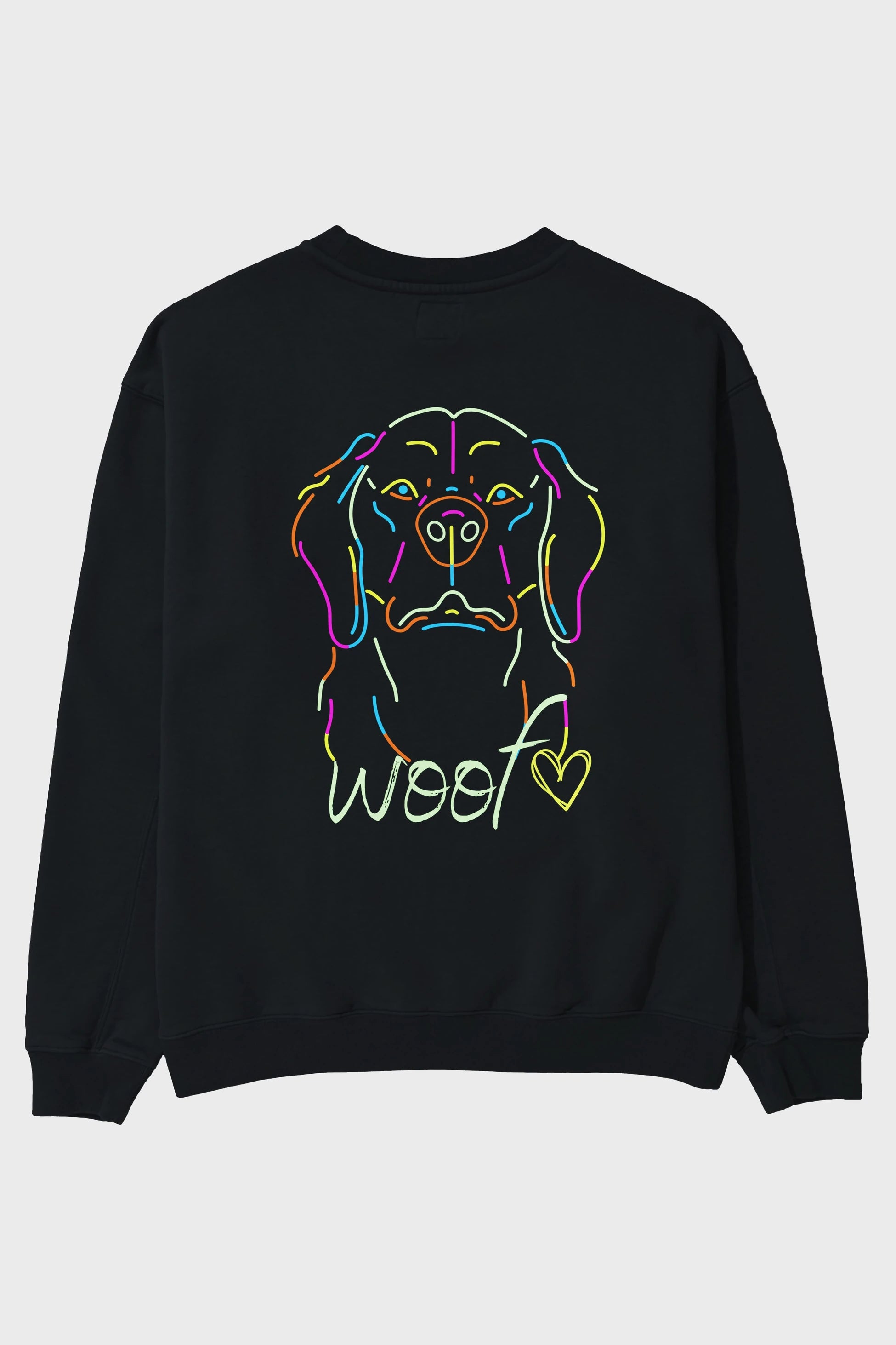 Neon Dog Arka Baskılı Oversize Sweatshirt Erkek Kadın Unisex