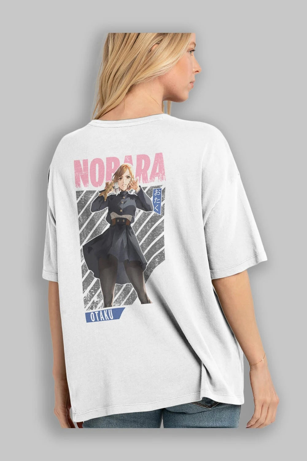 Nobara Kugisaki 4 Anime Arka Baskılı Oversize t-shirt Erkek Kadın Unisex