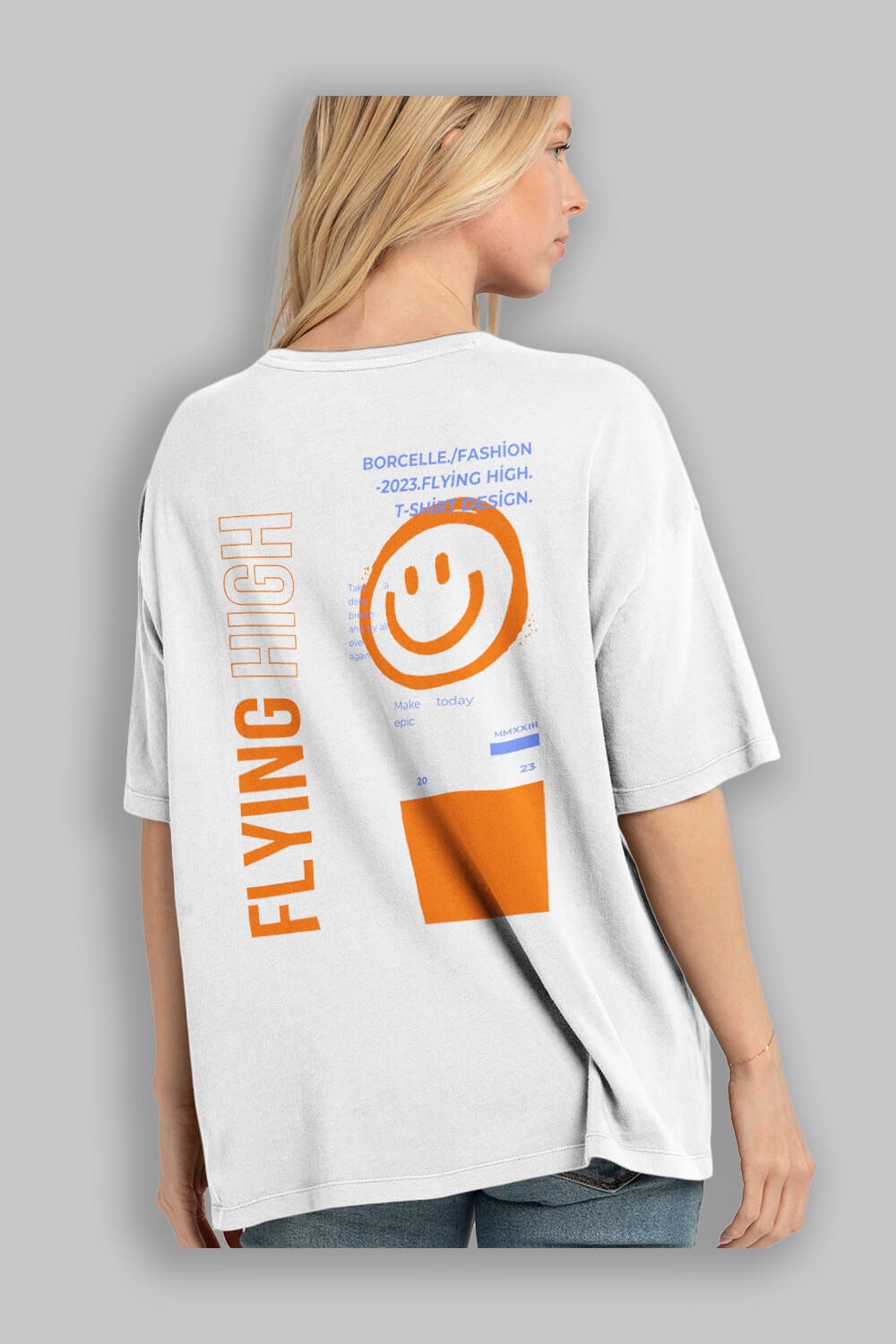 Flying High Yazılı Arka Baskılı Oversize t-shirt Erkek Kadın Unisex
