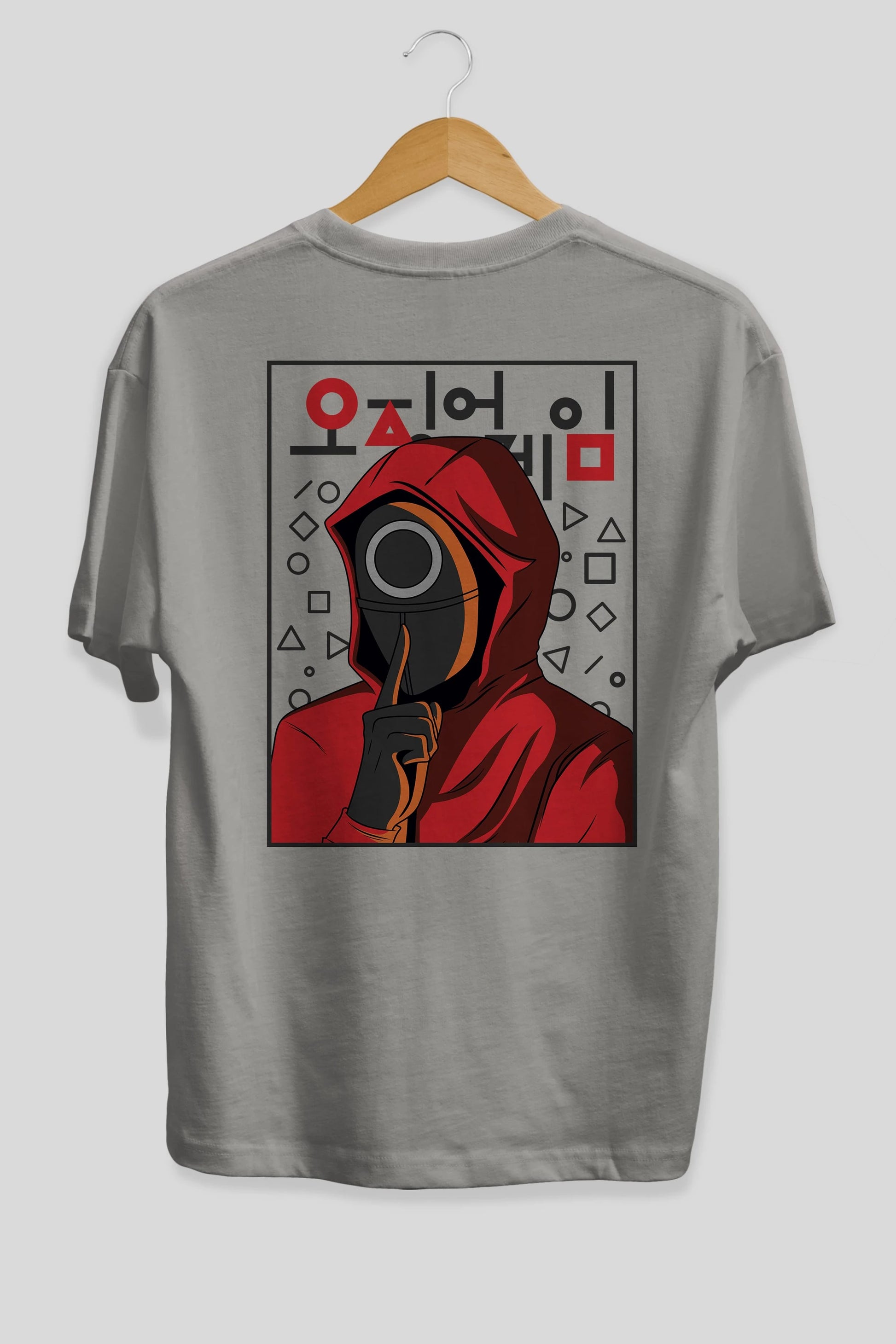 Squid Game (5) Arka Baskılı Oversize t-shirt Erkek Kadın Unisex %100 Pamuk Bisiklet Yaka tişort