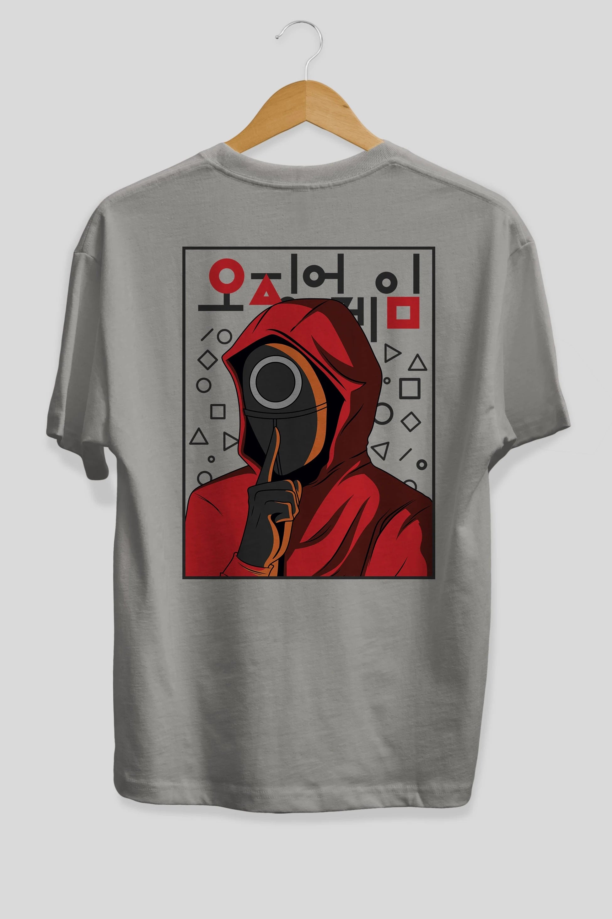 Squid Game (5) Arka Baskılı Oversize t-shirt Erkek Kadın Unisex %100 Pamuk Bisiklet Yaka tişort