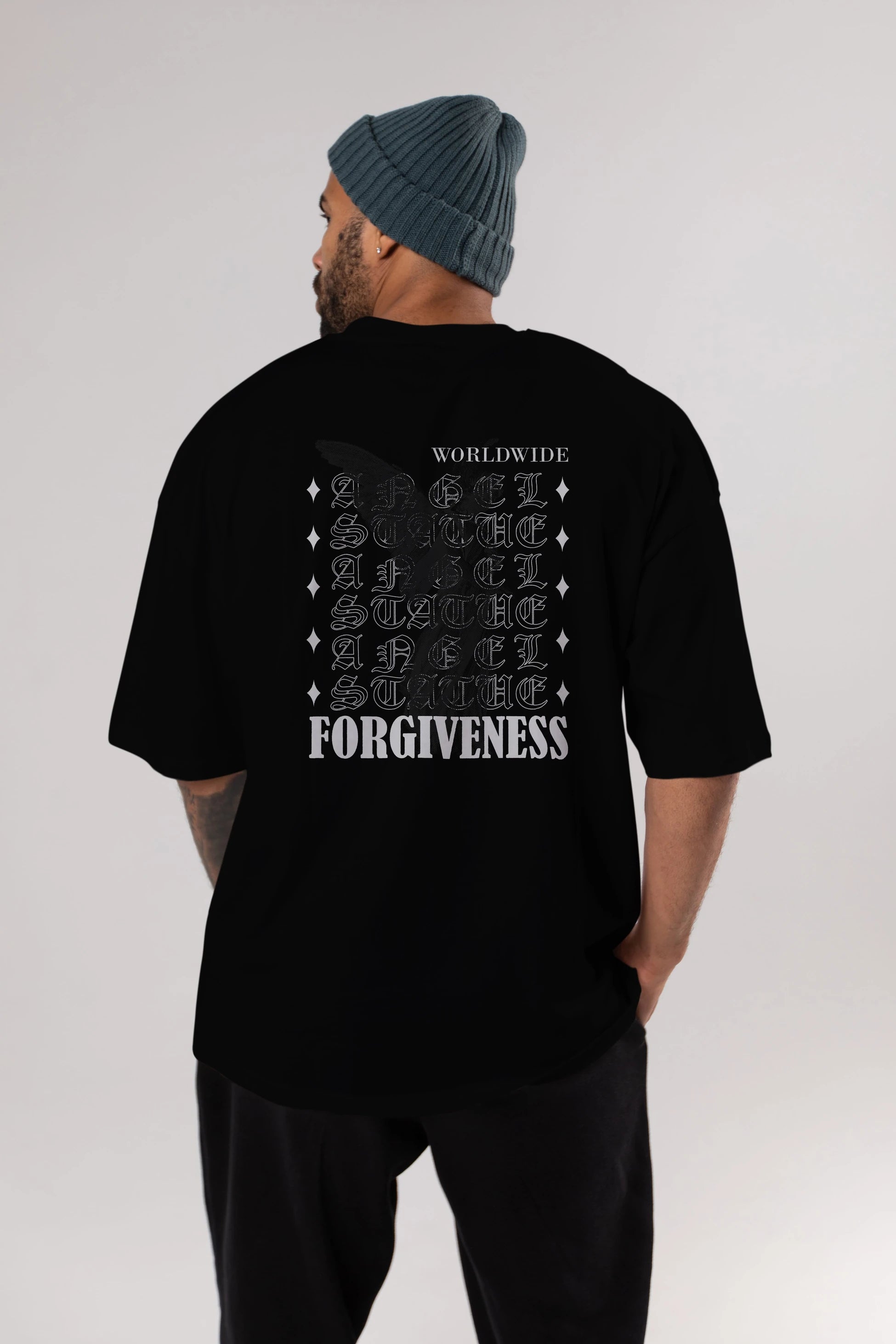 Angel Forgiveness Arka Baskılı Oversize t-shirt Erkek Kadın Unisex