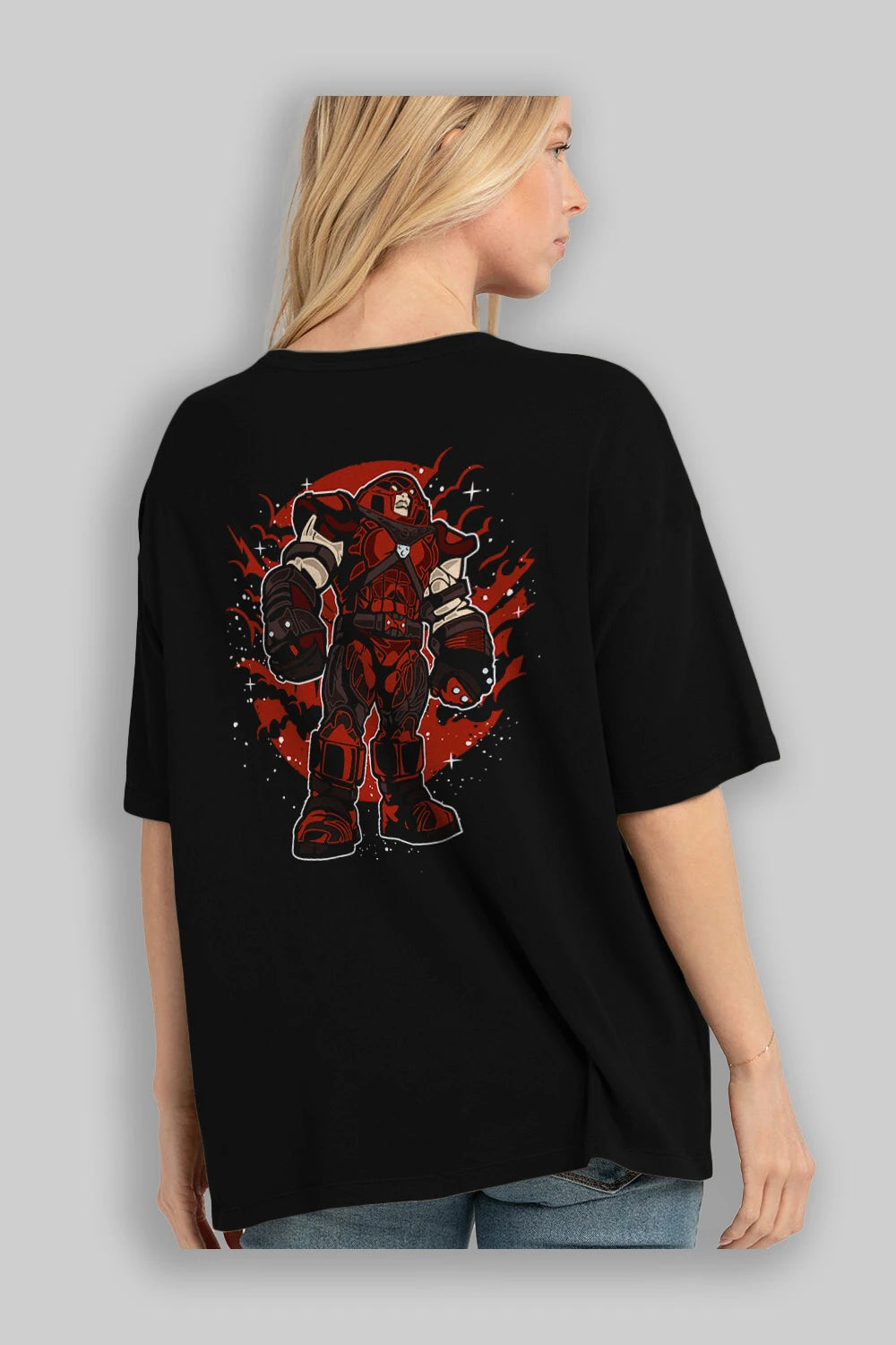 JUGERNAUT Arka Baskılı Oversize t-shirt Erkek Kadın Unisex %100 Pamuk