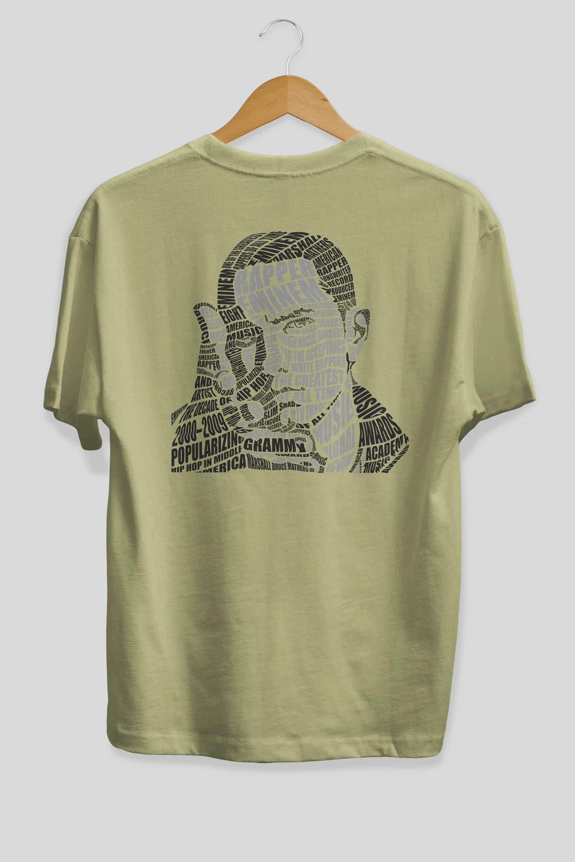 Eminem Calligram Arka Baskılı Oversize t-shirt %100 pamuk Erkek Kadın Unisex