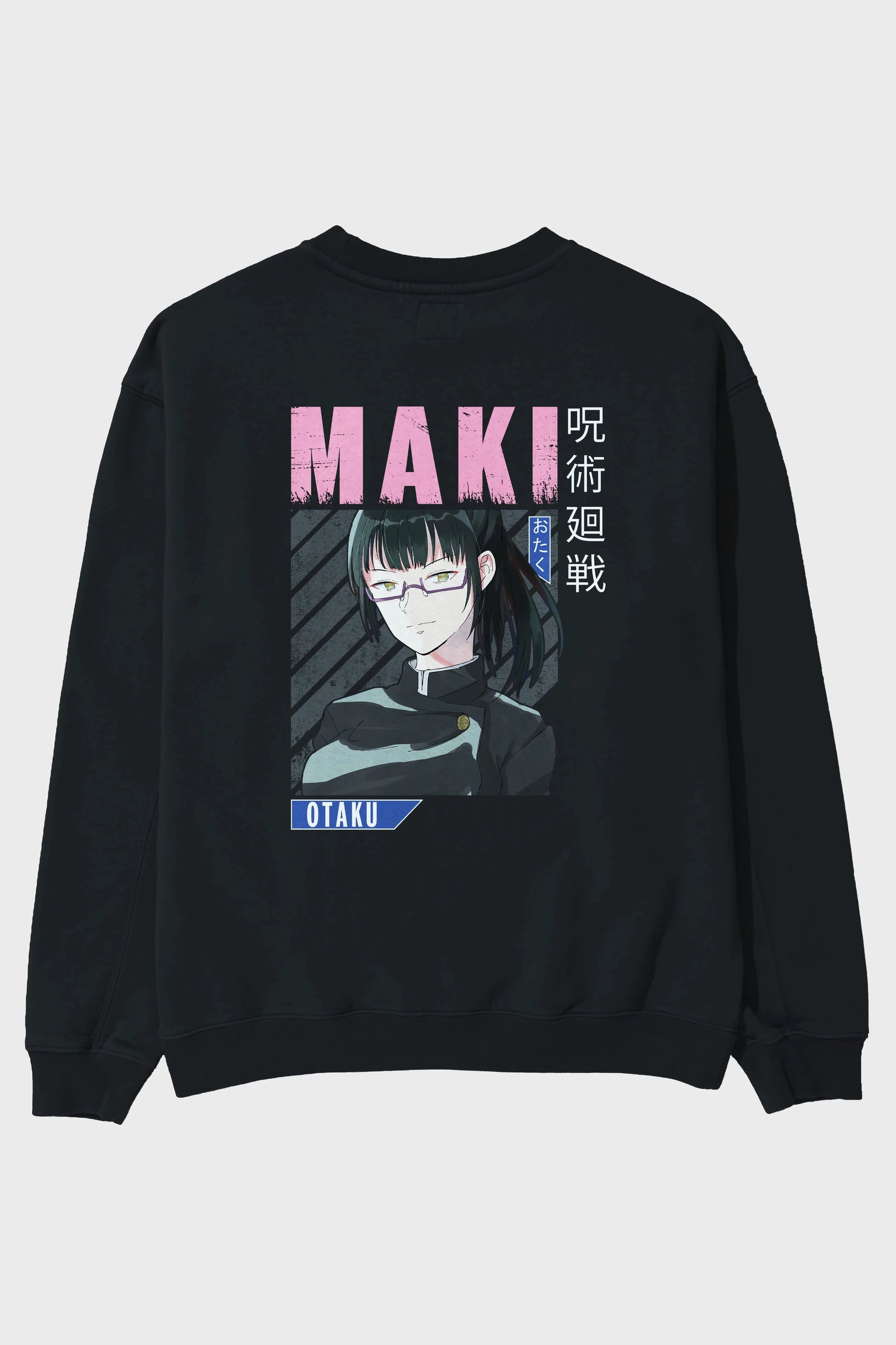 Maki Zenin CHAINSAWMAN 1 Anime Arka Baskılı Oversize Sweatshirt Erkek Kadın Unisex