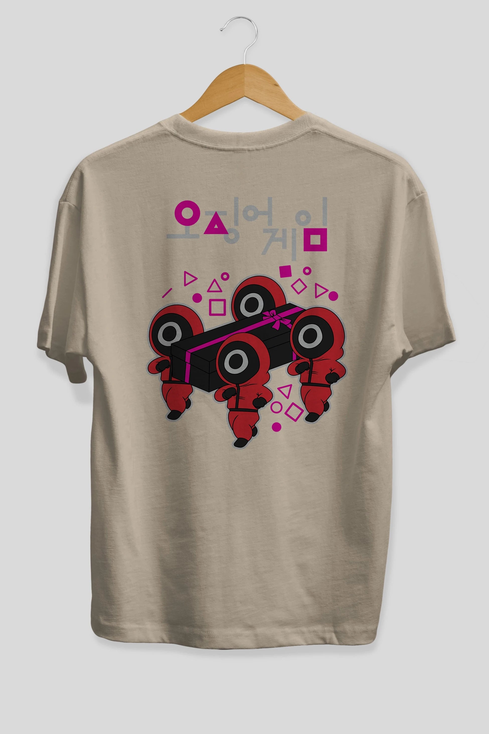 Squid Game (6) Arka Baskılı Oversize t-shirt Erkek Kadın Unisex %100 Pamuk Bisiklet Yaka tişort