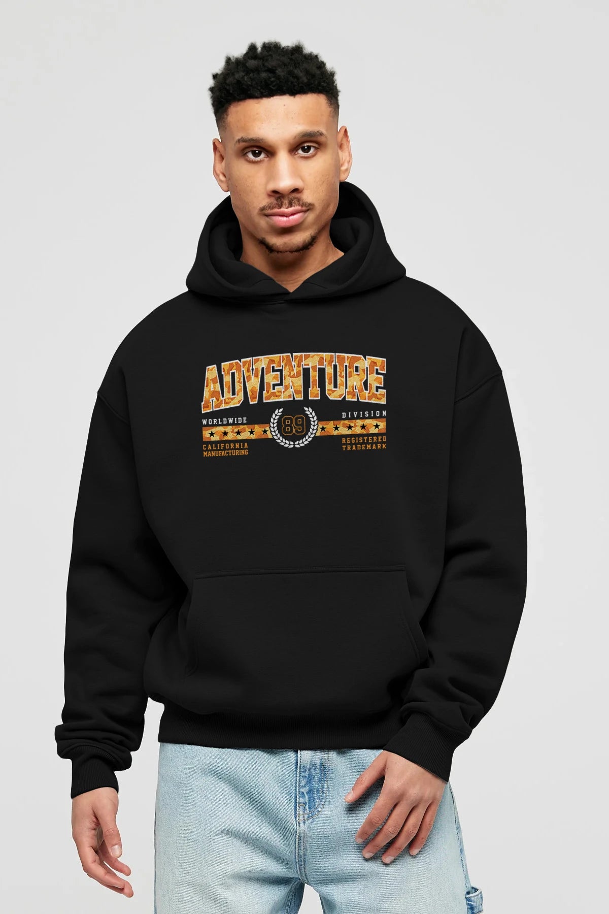 Adventure Ön Baskılı Hoodie Oversize Kapüşonlu Sweatshirt Erkek Kadın Unisex