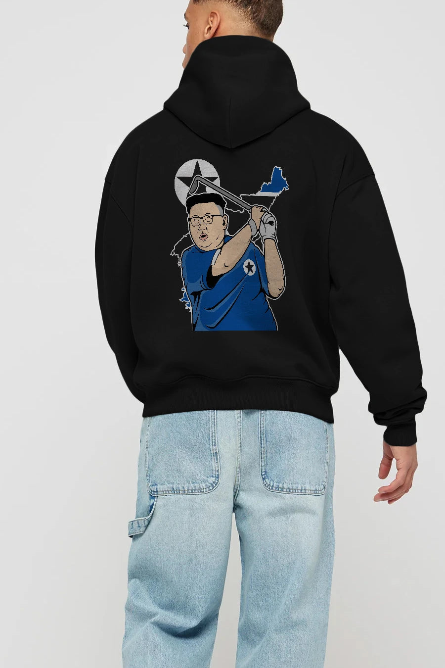 Kim Golf Arka Baskılı Hoodie Oversize Kapüşonlu Sweatshirt Erkek Kadın Unisex