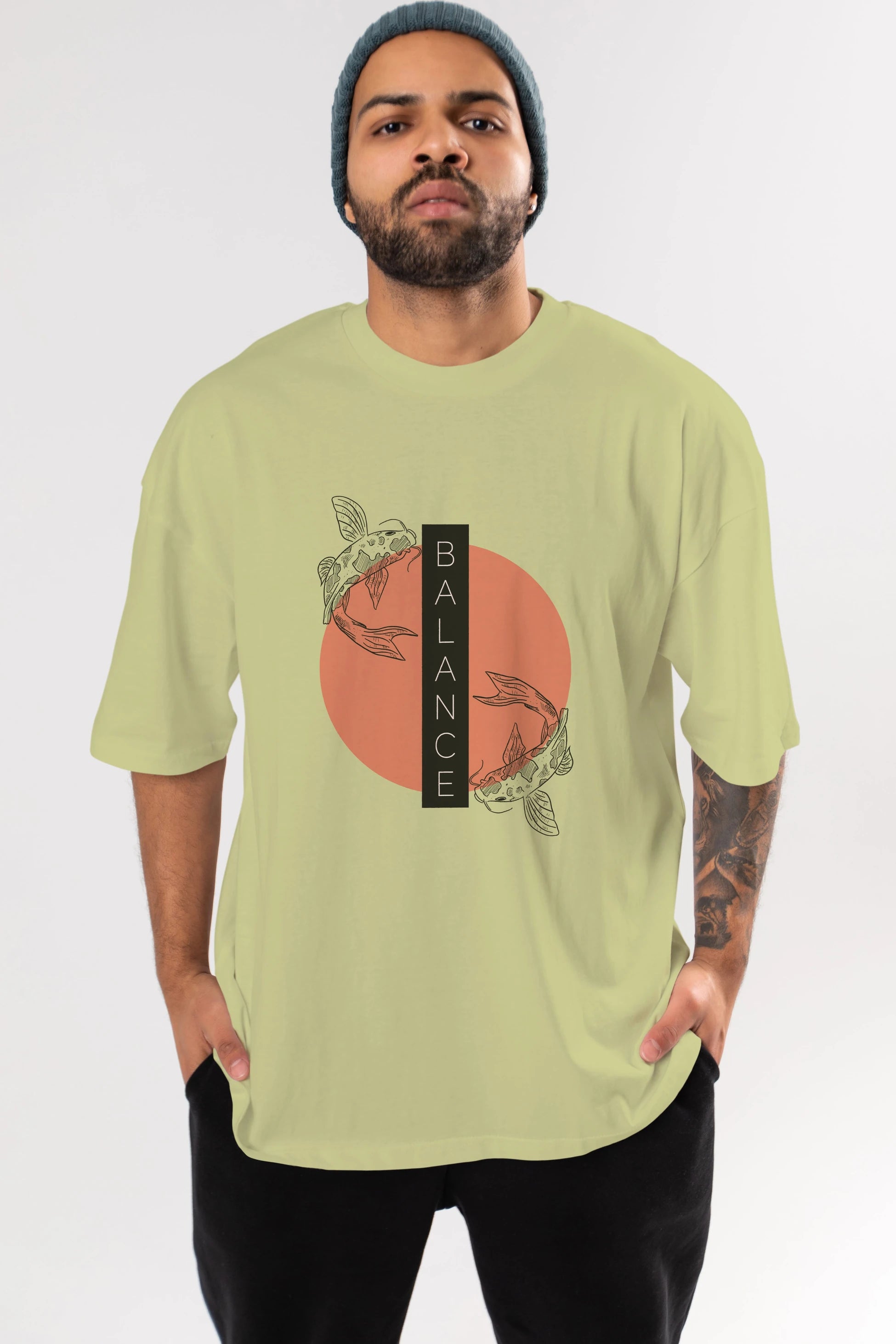 Balance 2 Yazılı Ön Baskılı Oversize t-shirt Erkek Kadın Unisex