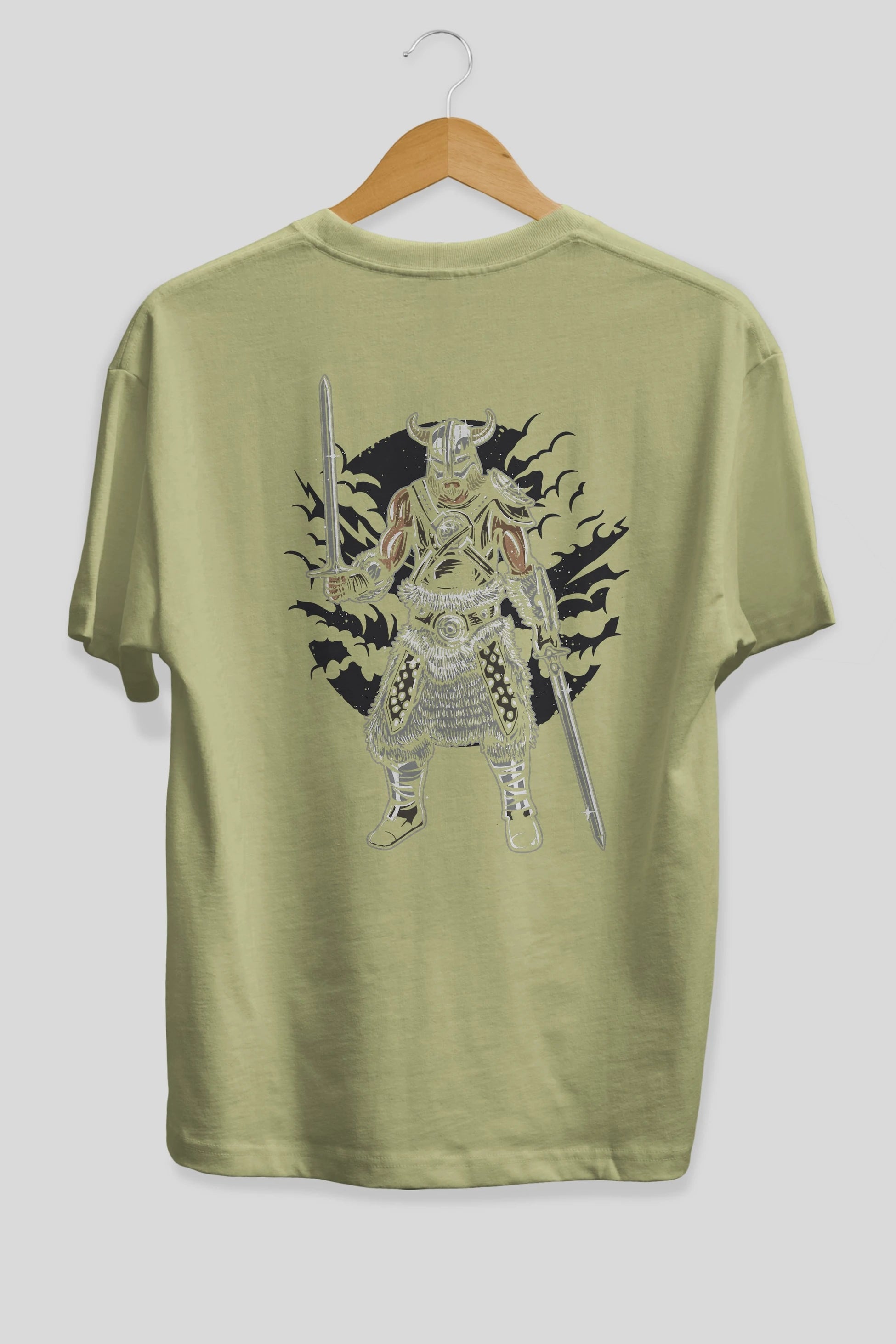 Dark Viking Arka Baskılı Oversize t-shirt Erkek Kadın Unisex %100 Pamuk